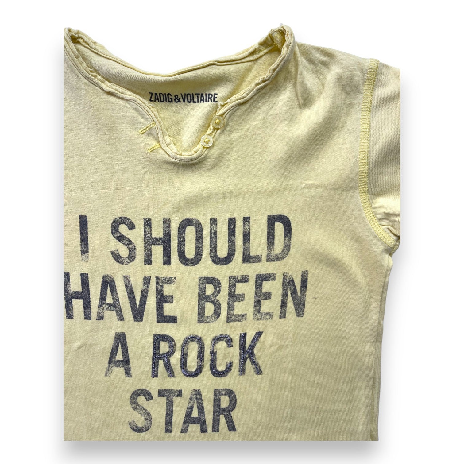 ZADIG & VOLTAIRE - Gelbes T-Shirt mit Aufschrift - 6 Jahre