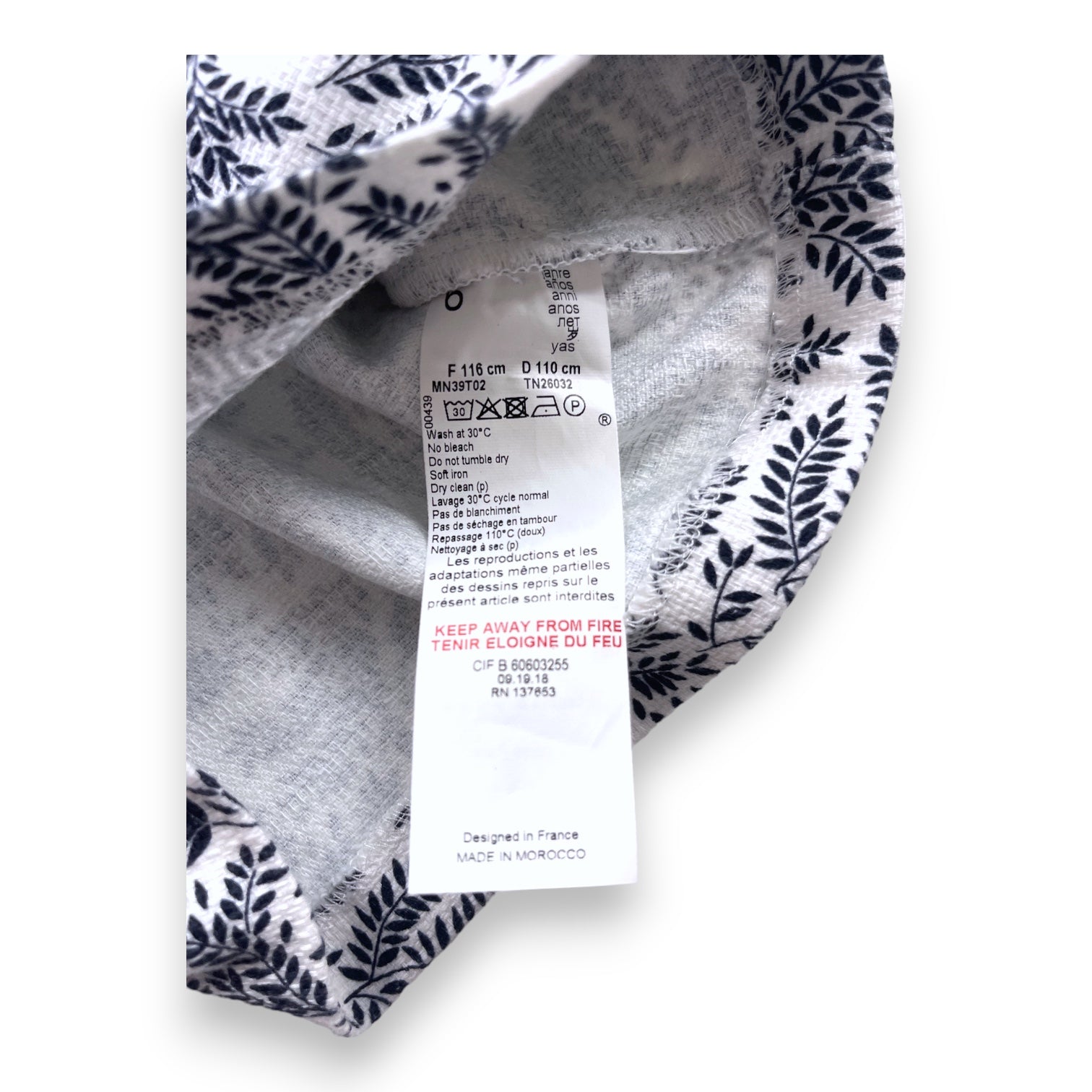 TARTINE & CHOCOLAT - Short blanc à motifs bleu marines - 6 ans