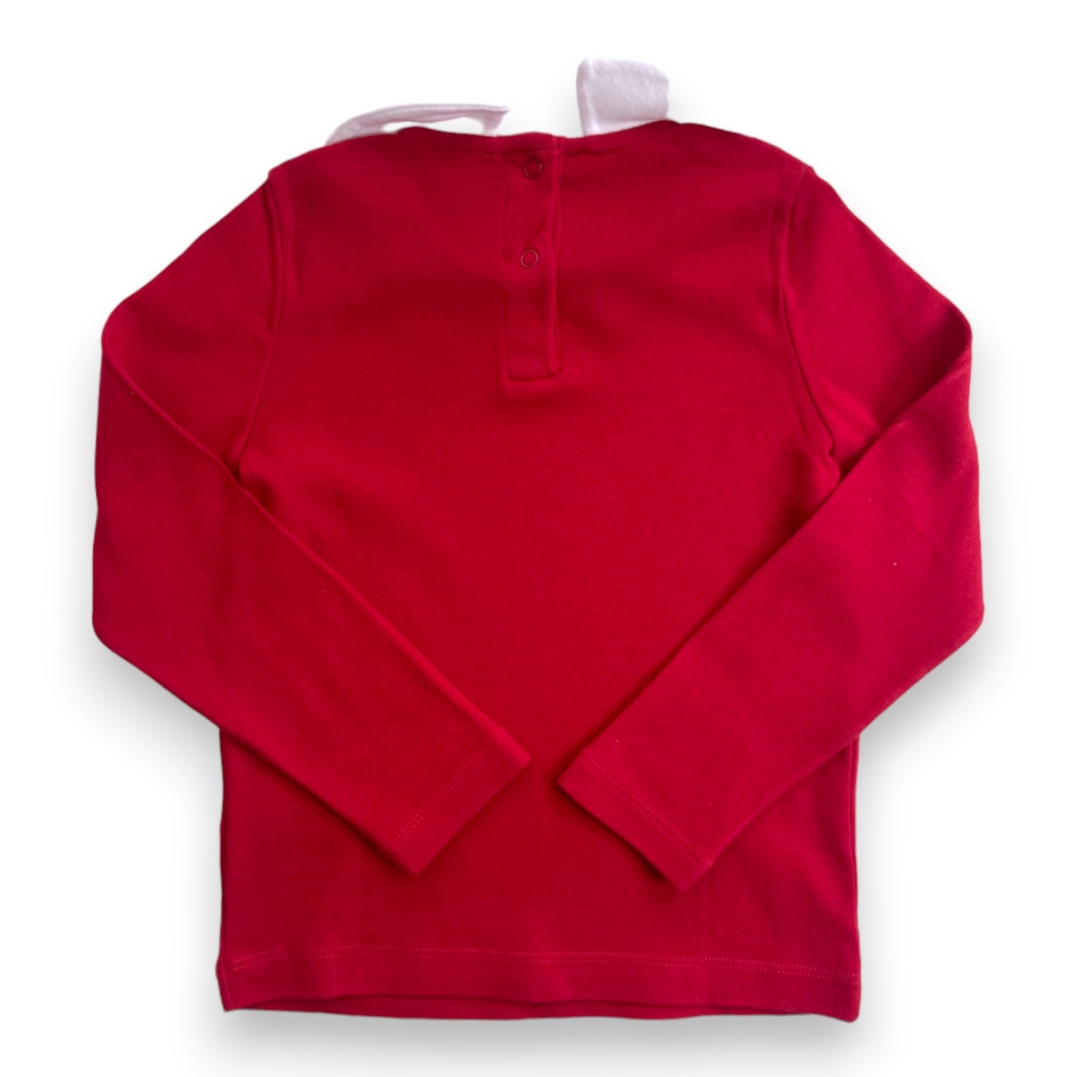 PETIT BATEAU - Rotes Langarm-T-Shirt mit kleinem Kragen - 4 Jahre