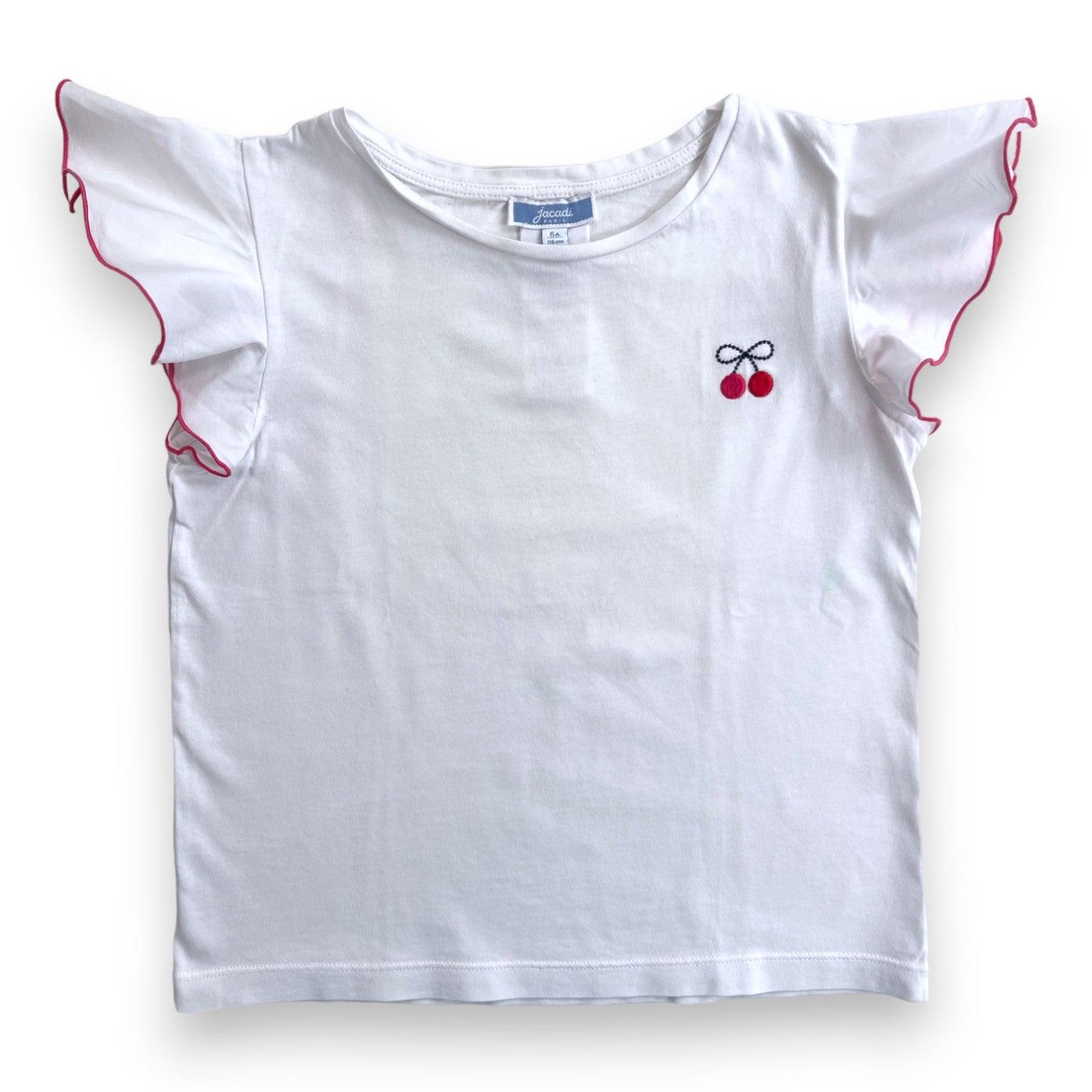 JACADI - T shirt blanc manches volantées - 6 ans