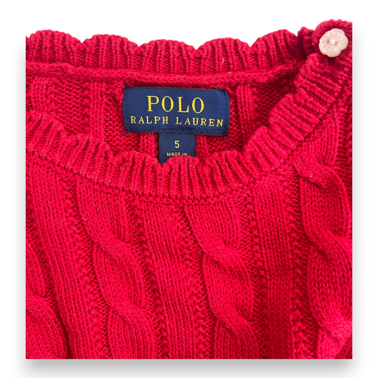 RALPH LAUREN - Rotes gedrehtes Kleid - 5 Jahre