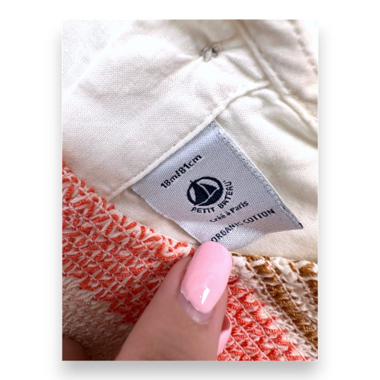 PETIT BATEAU - Beiges Kleid mit Stickerei - 18 Monate