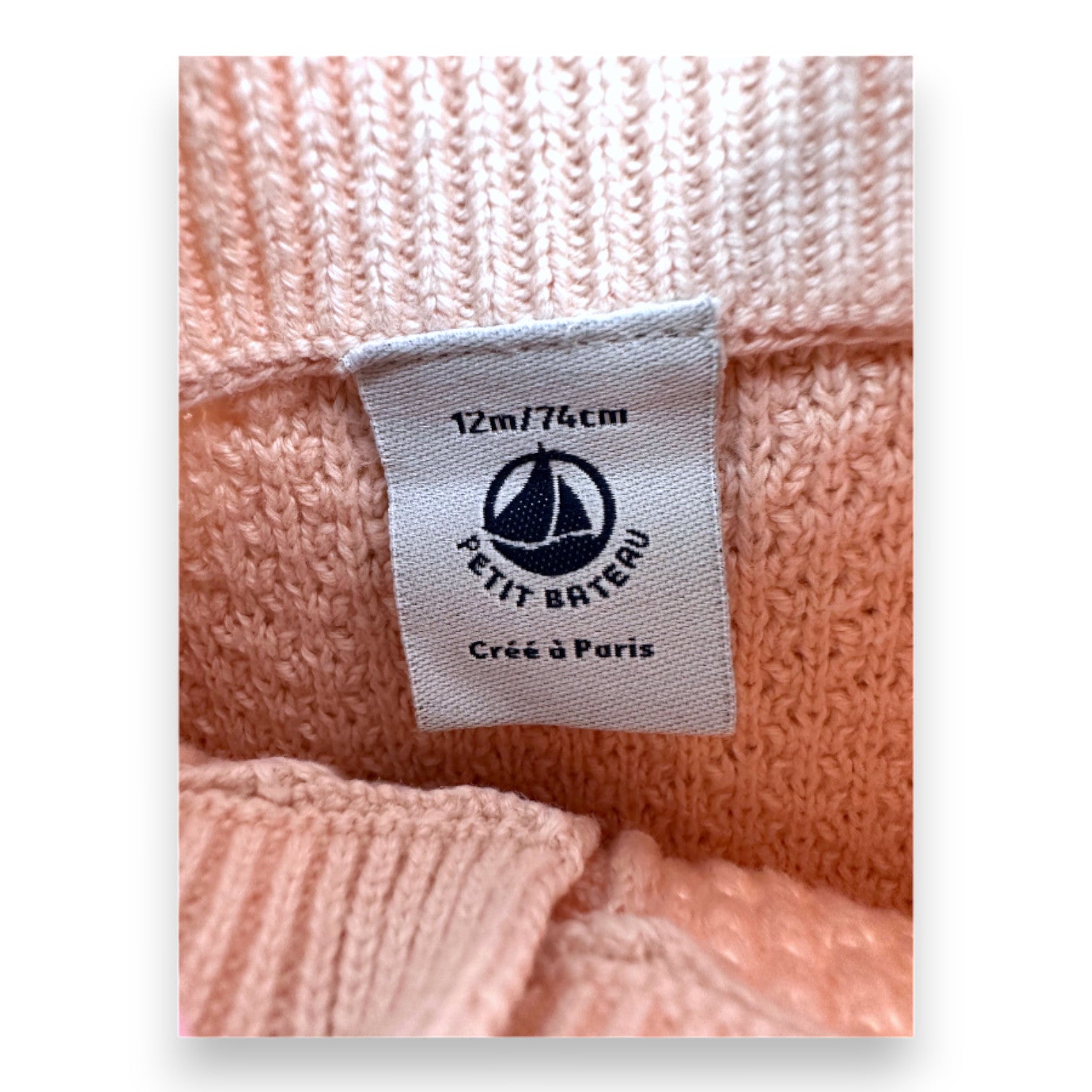 PETIT BATEAU - Cardigan rose texturé - 12 mois
