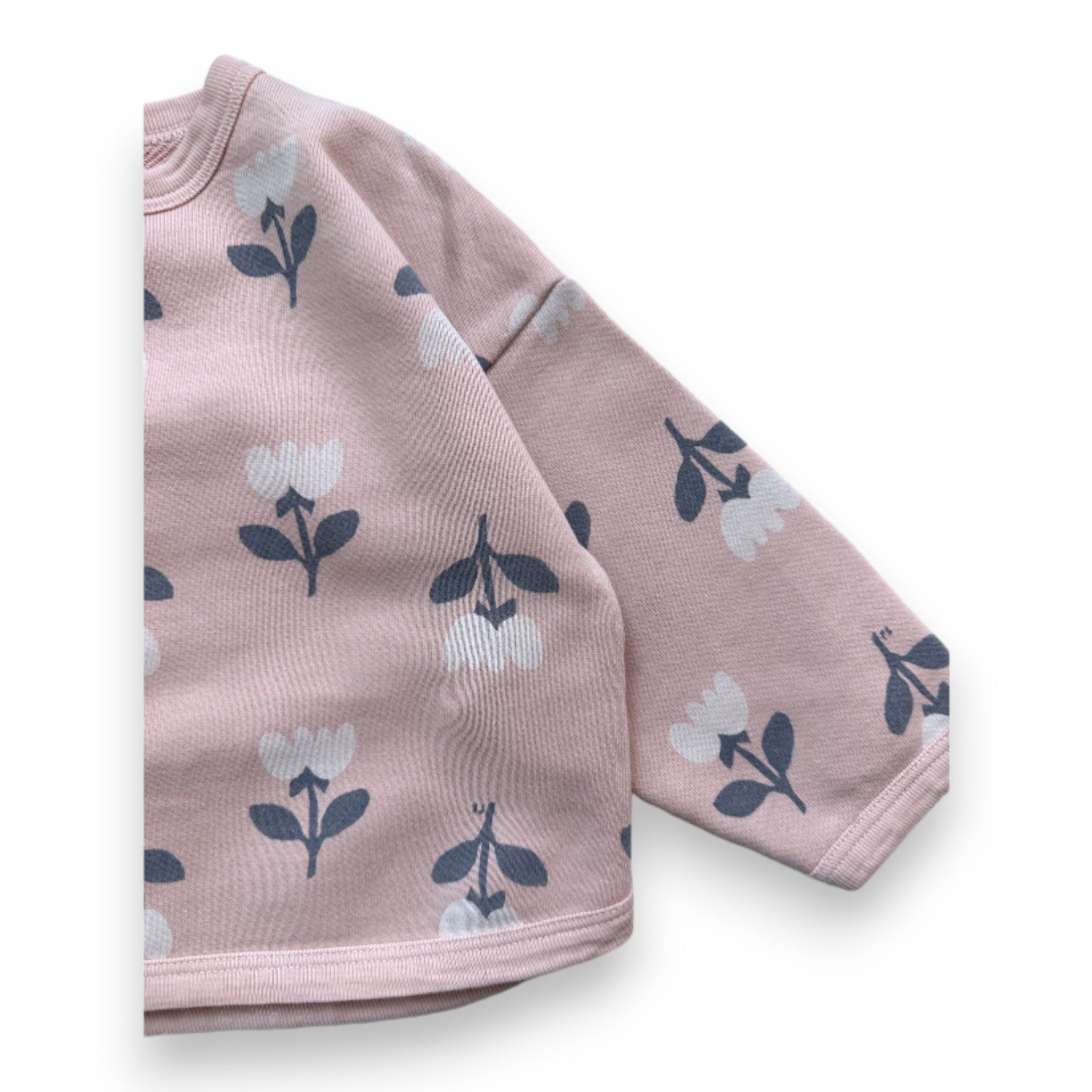 PETIT BATEAU - Rosa geblümtes Sweatshirt - 18 Monate