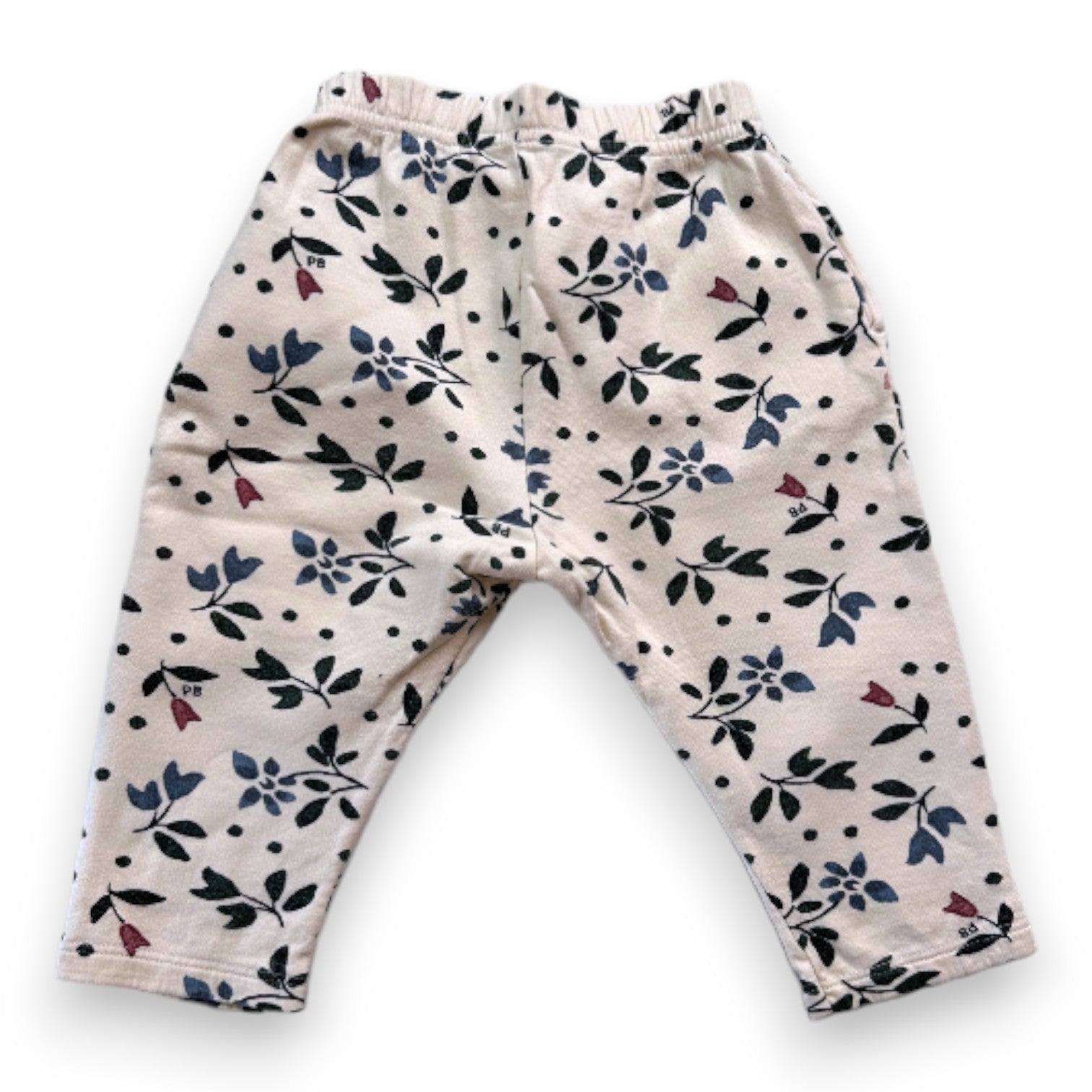 PETIT BATEAU - Beige Hose mit Blumenmuster - 12 Monate