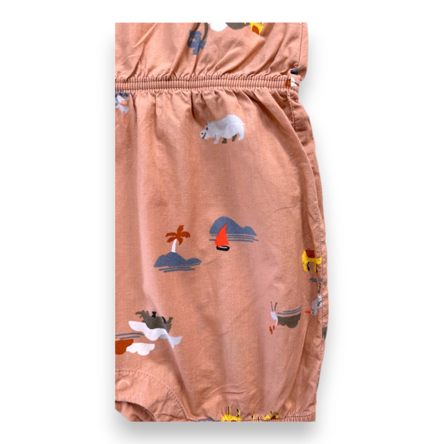 PETIT BATEAU - Rosafarbener Spielanzug mit Aufdrucken - 12 Monate