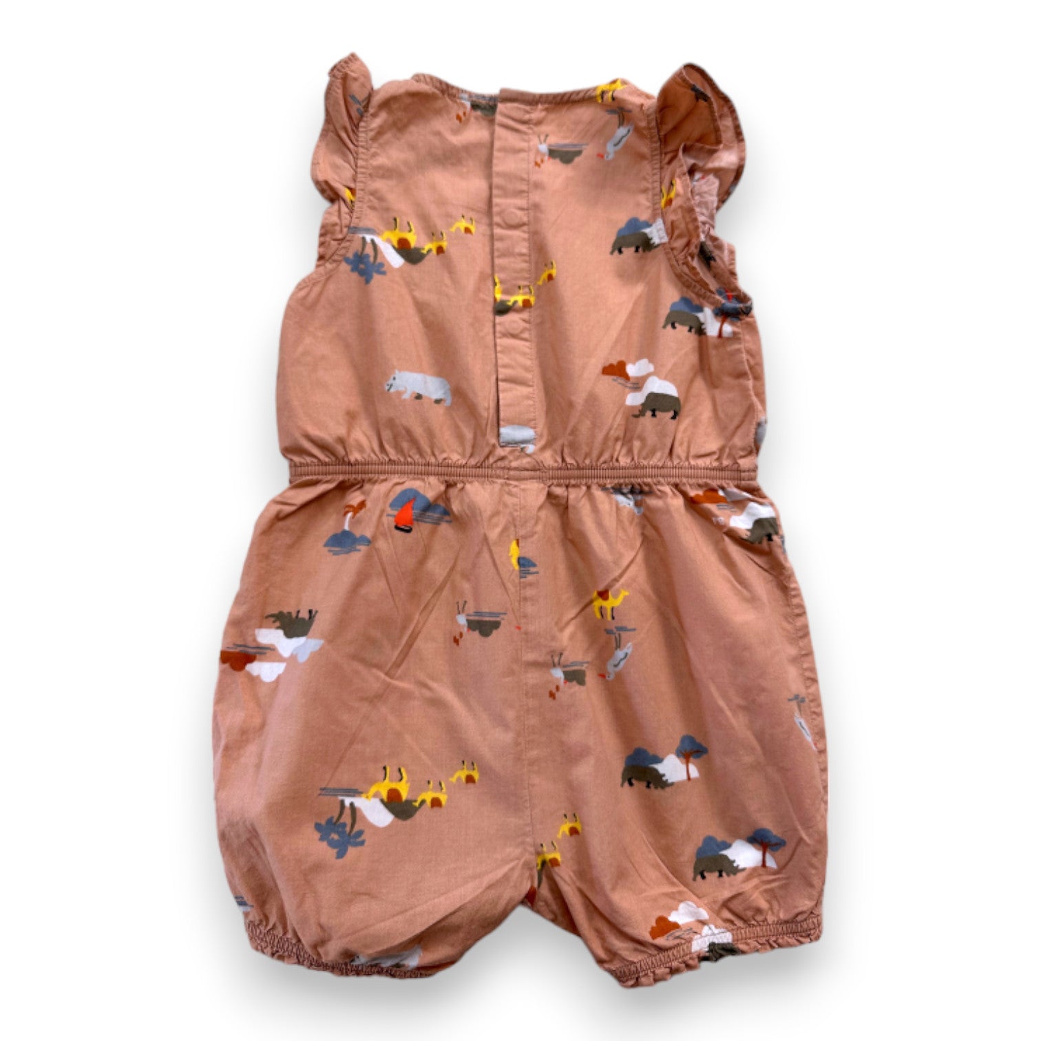 PETIT BATEAU - Pink playsuit with prints - 12 months