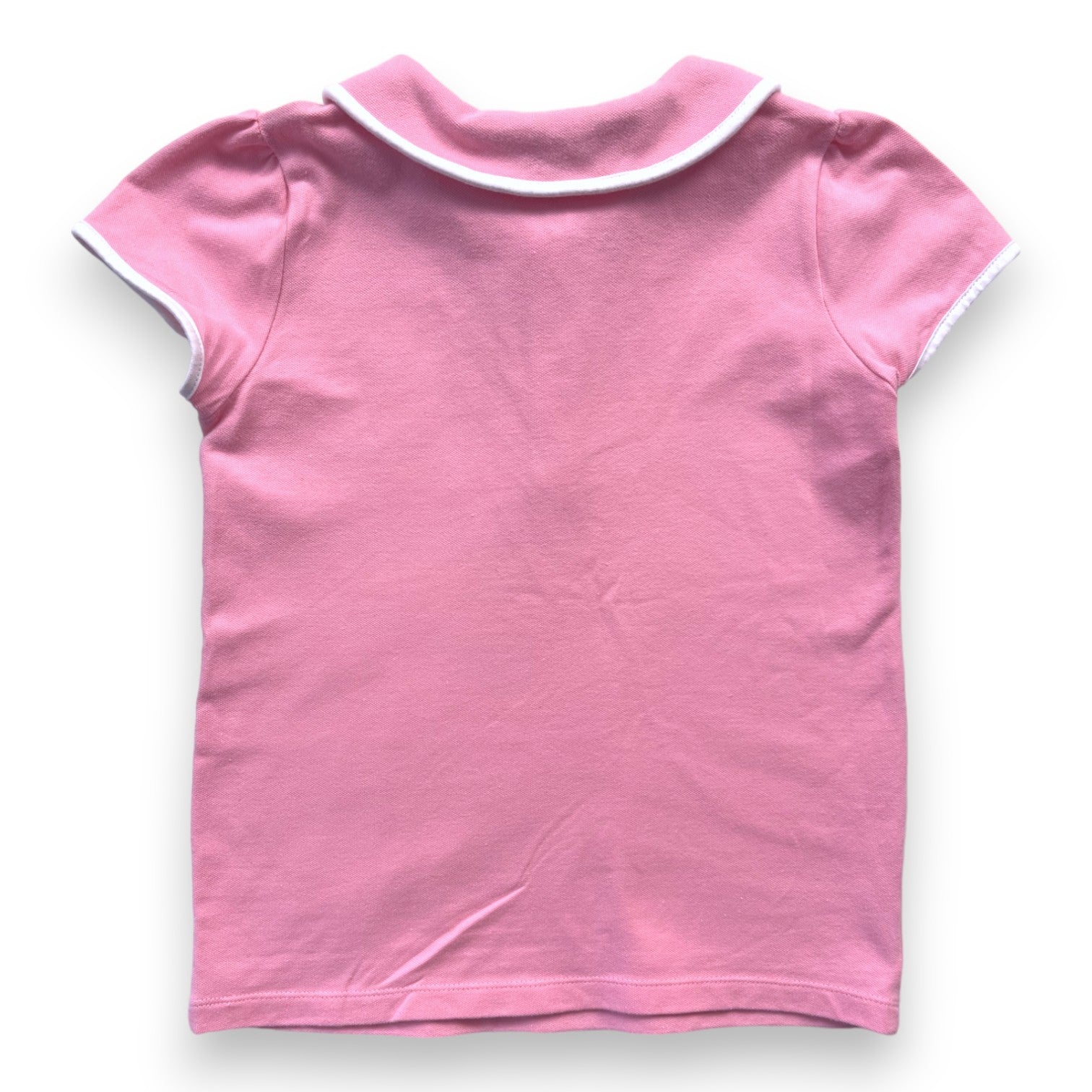 JACADI - Pink polo shirt with white trim - 8 years