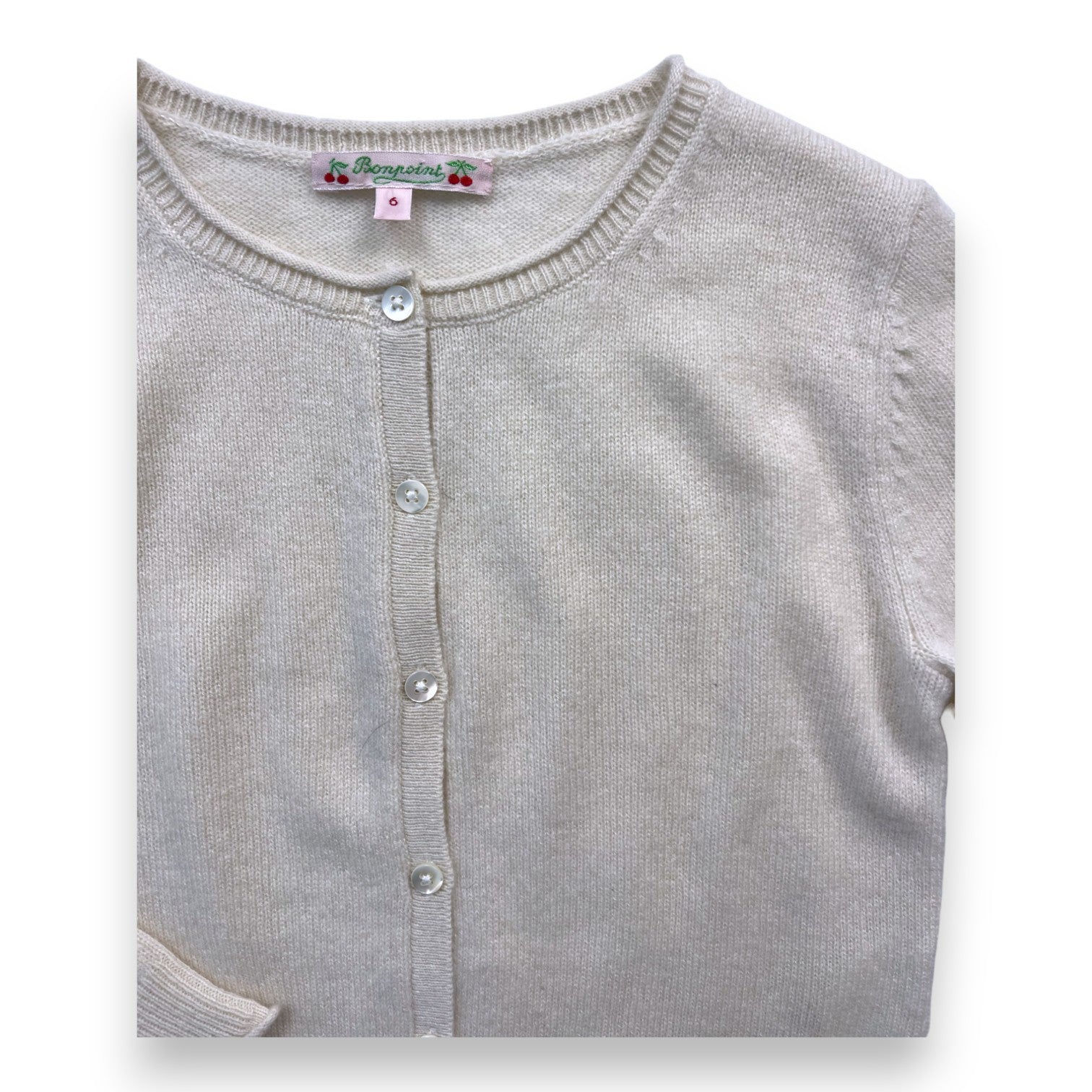 BONPOINT - Cardigan crème en cachemire - 6 ans