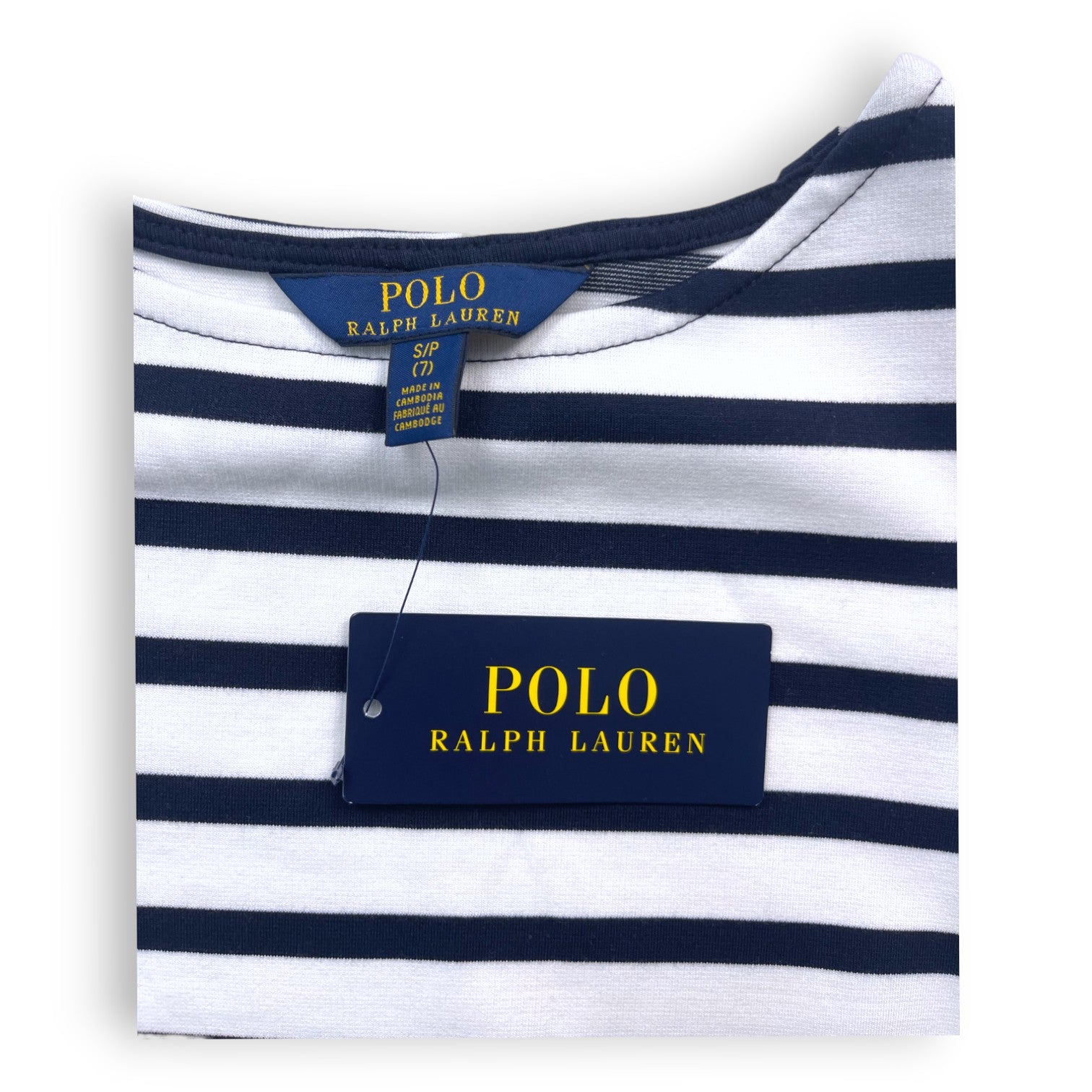 RALPH LAUREN - Gestreiftes Kleid (neu) - 7 Jahre
