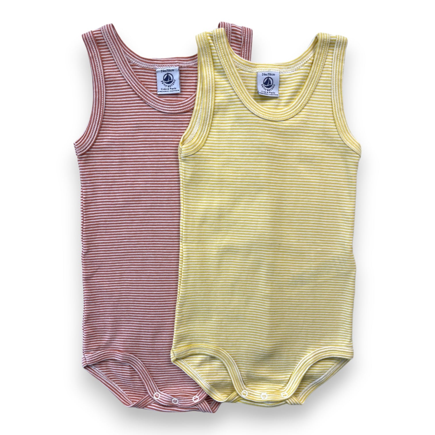 PETIT BATEAU - 2er-Pack gestreifte Bodys - 2 Jahre