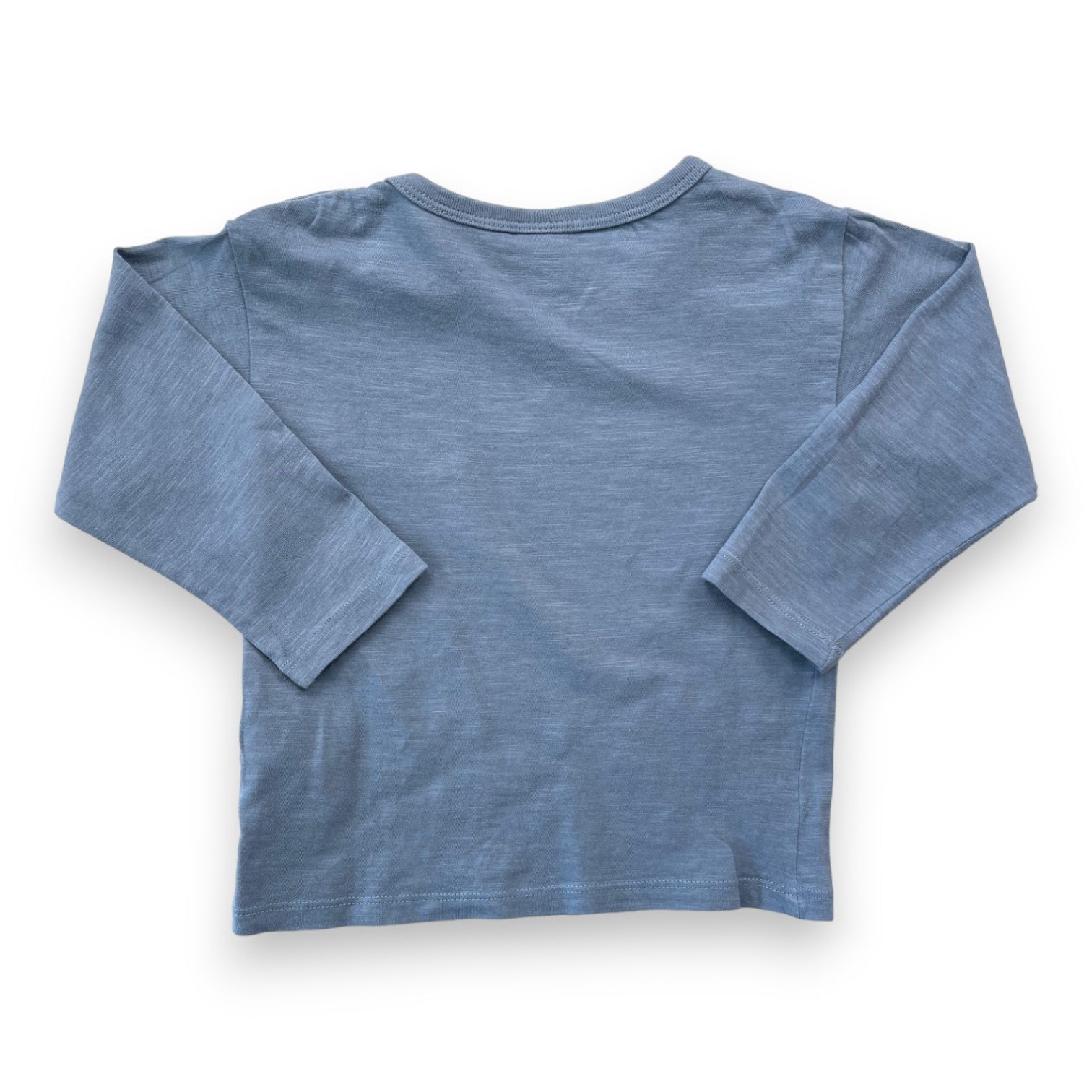 PETIT BATEAU - Blau/graues Langarm-T-Shirt - 2 Jahre