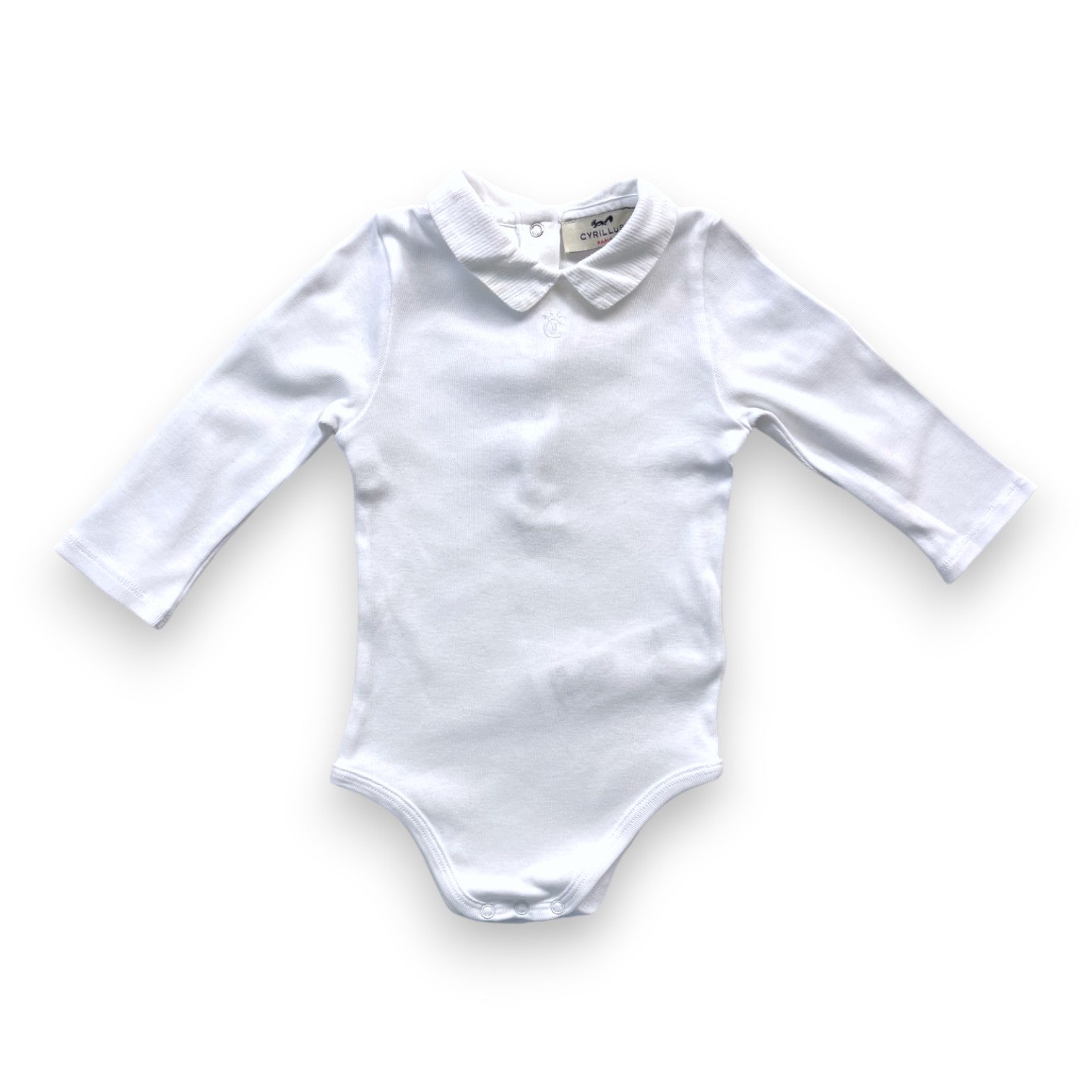 CYRILLUS - White bodysuit with small collar - 9 months