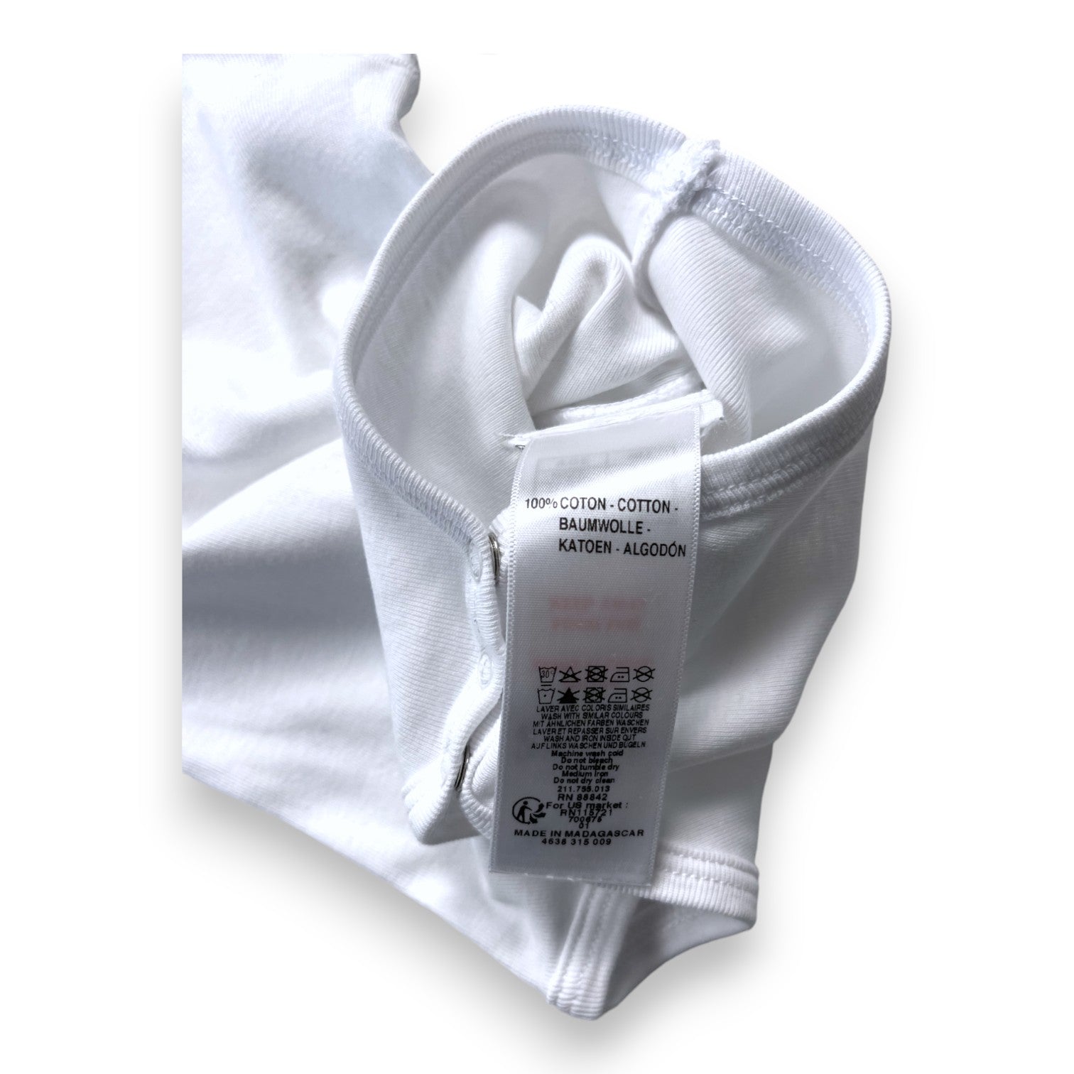 CYRILLUS - Weißer Body mit kleinem Kragen - 9 Monate