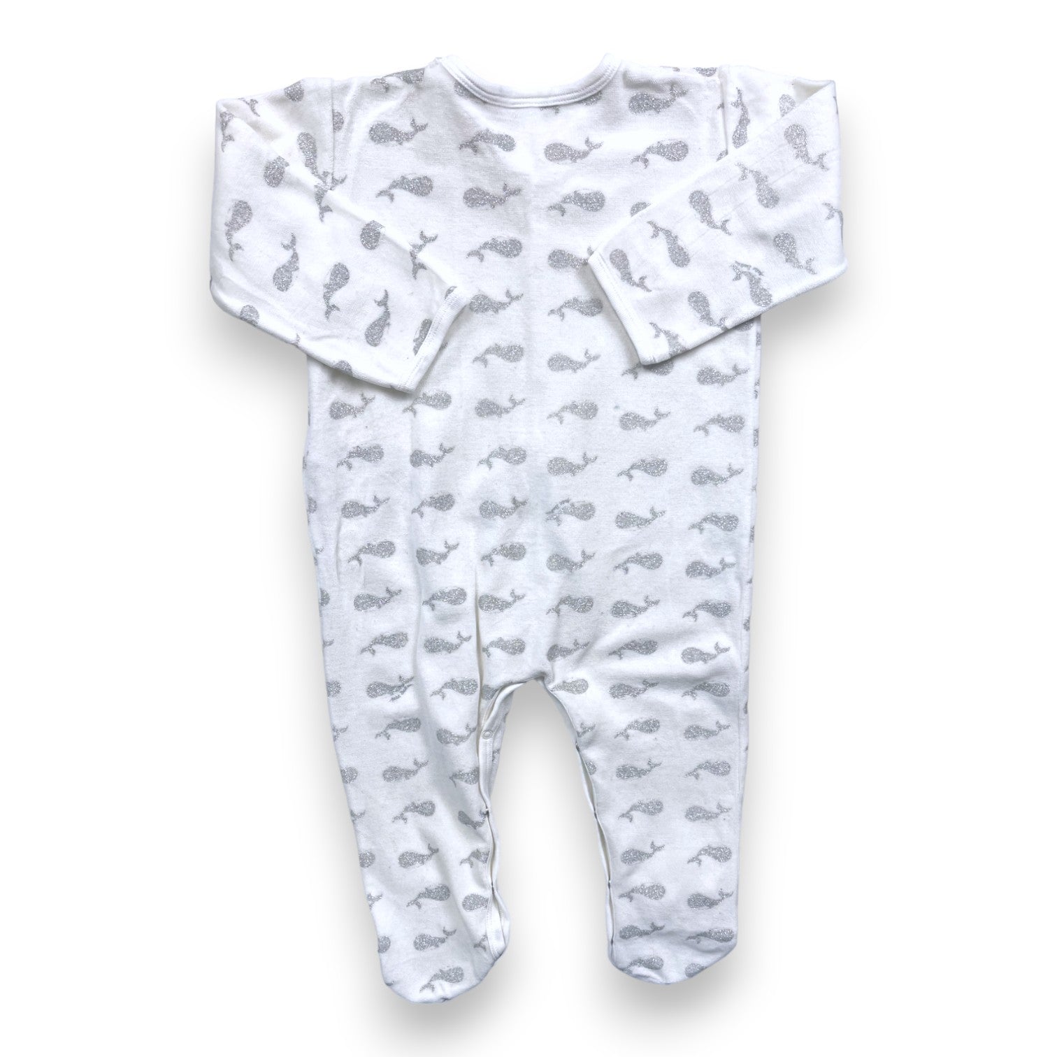 PETIT BATEAU - Pyjama baleines en velours - 2 ans