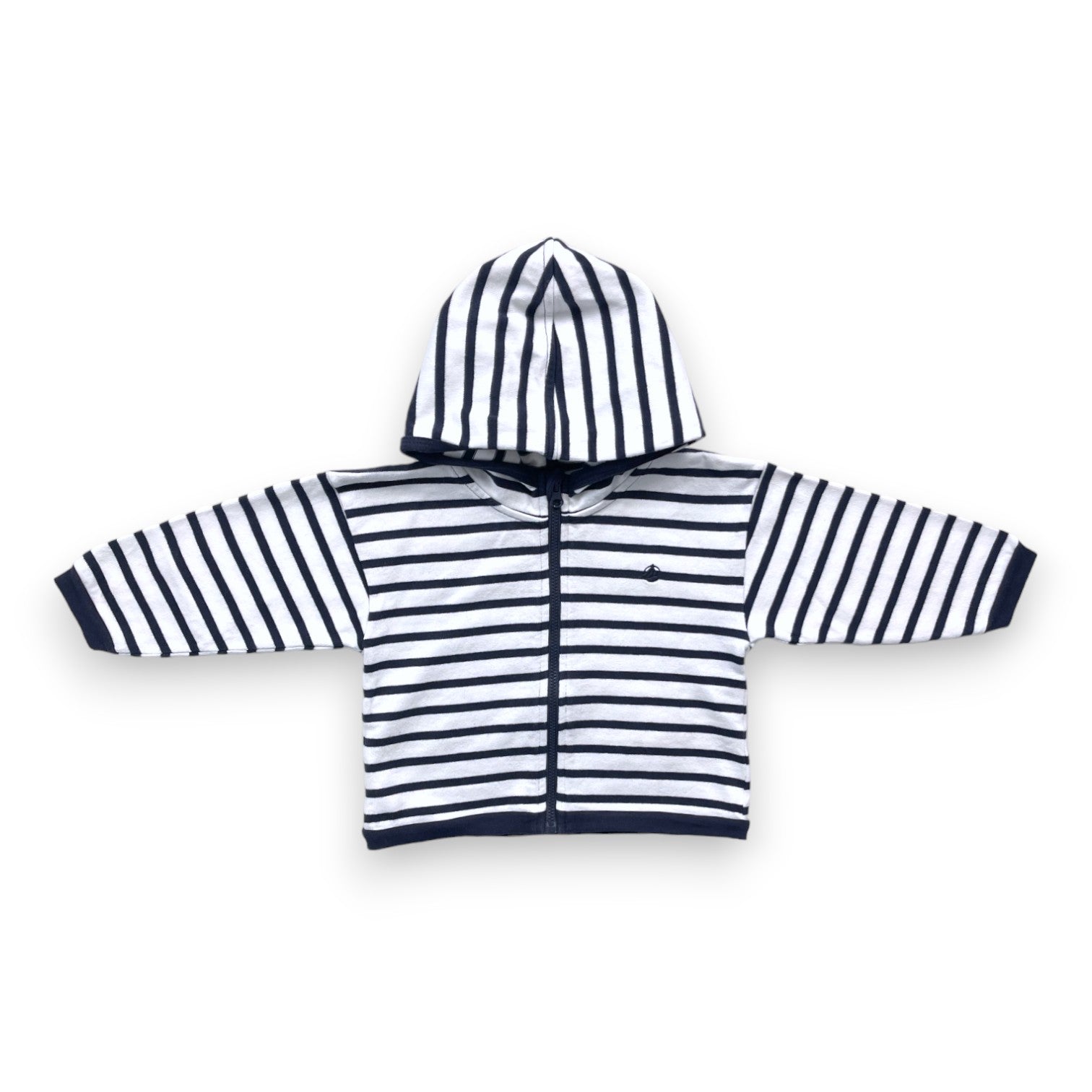 PETIT BATEAU - Gestreifter Hoodie - 2 Jahre