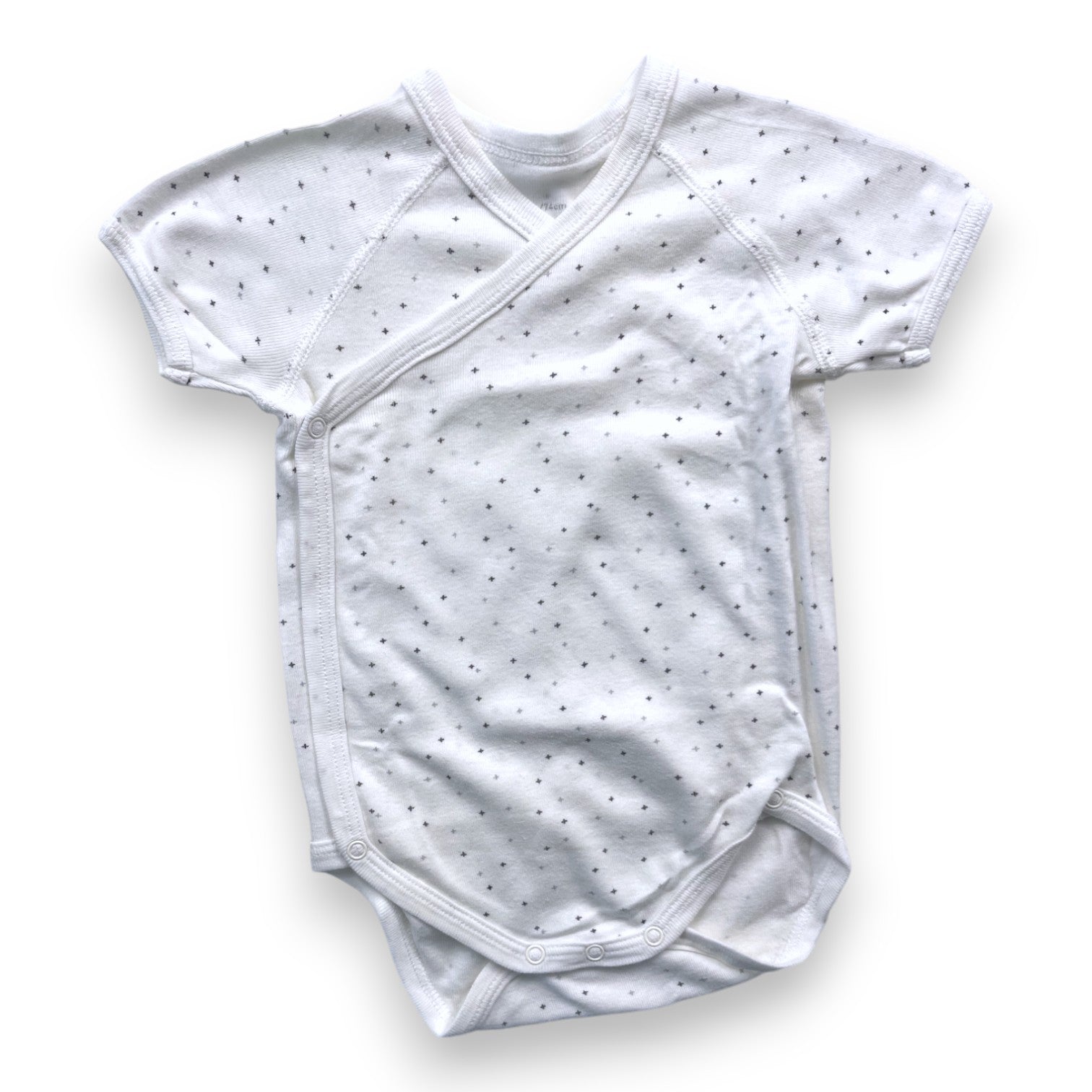 PETIT BATEAU - Weißer Wickelbody mit Sternen - 12 Monate