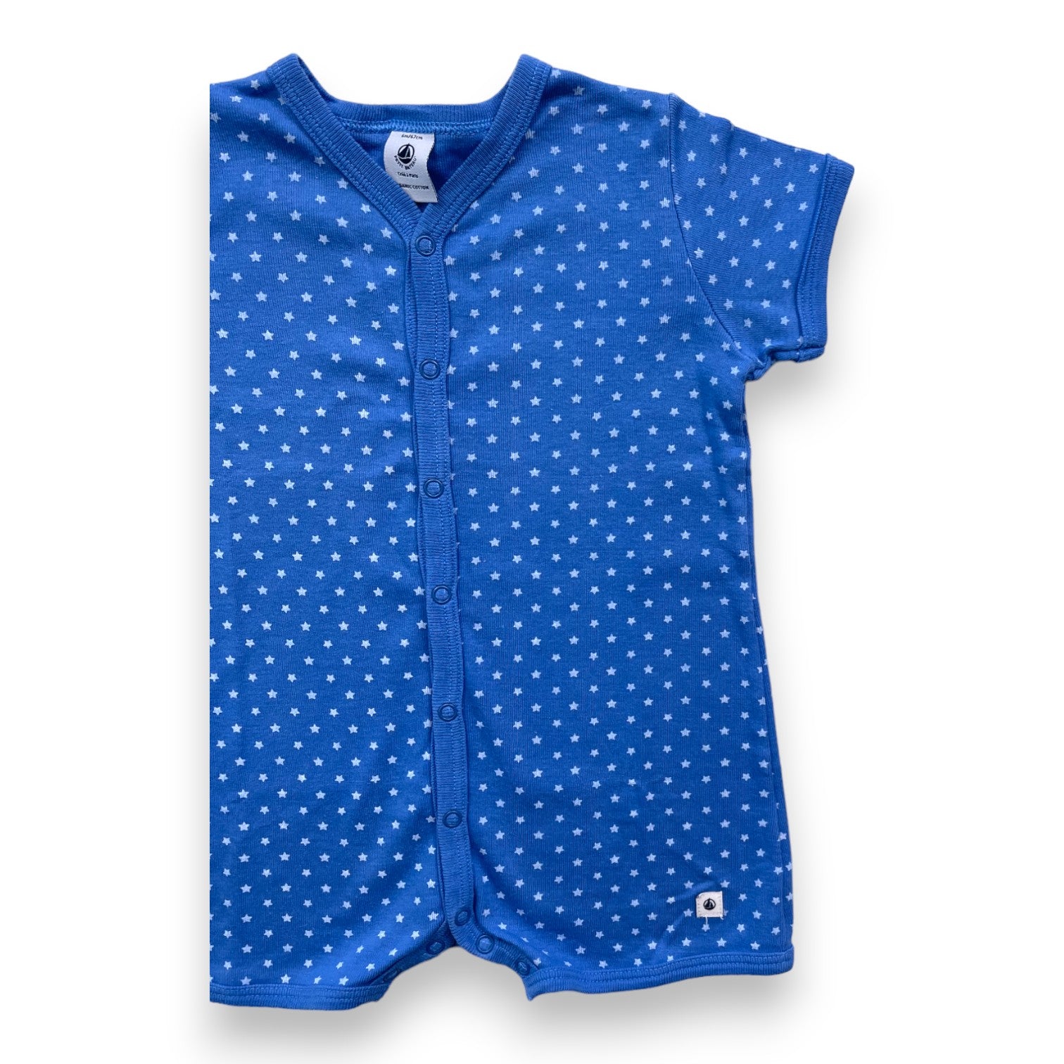 PETIT BATEAU - Blue star short jumpsuit - 6 months