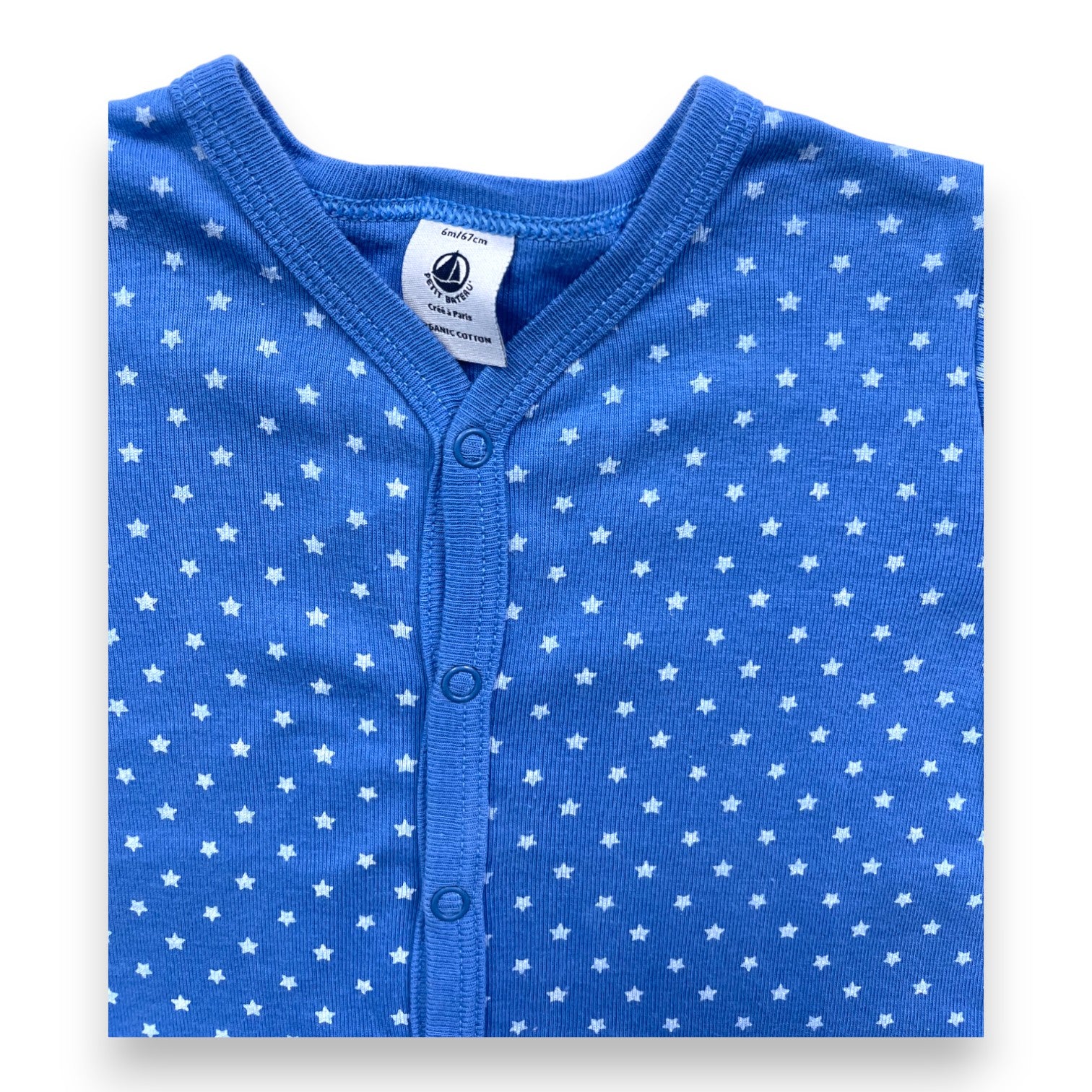 PETIT BATEAU - Blue star short jumpsuit - 6 months