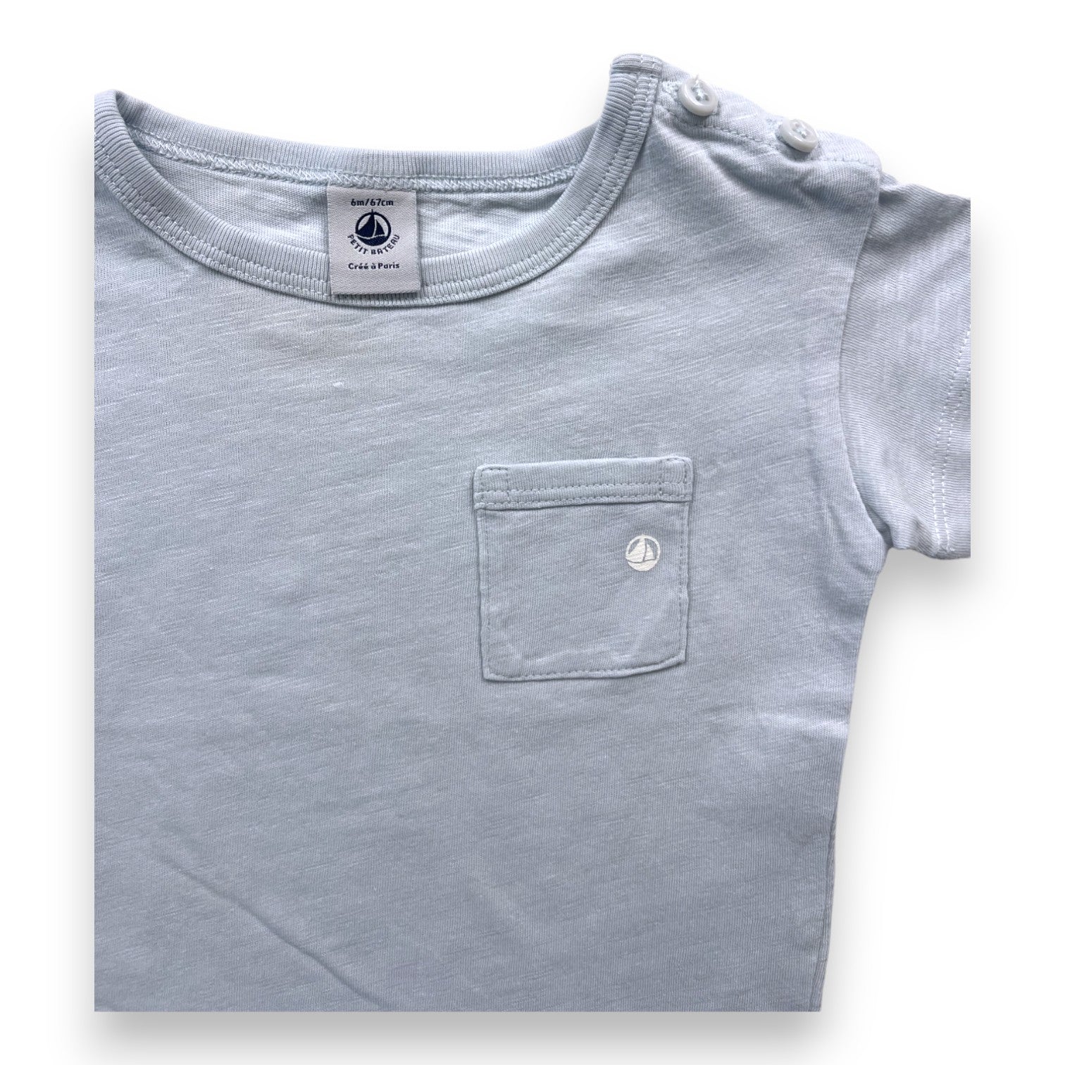 PETIT BOAT - Light blue T-shirt - 6 months