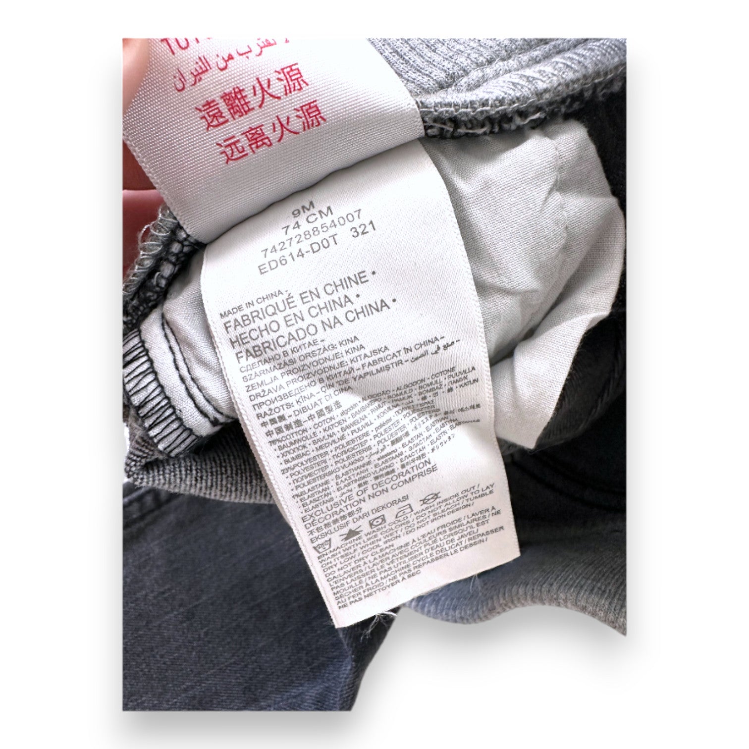 LEVI'S - Graue Röhrenjeans - 9 Monate