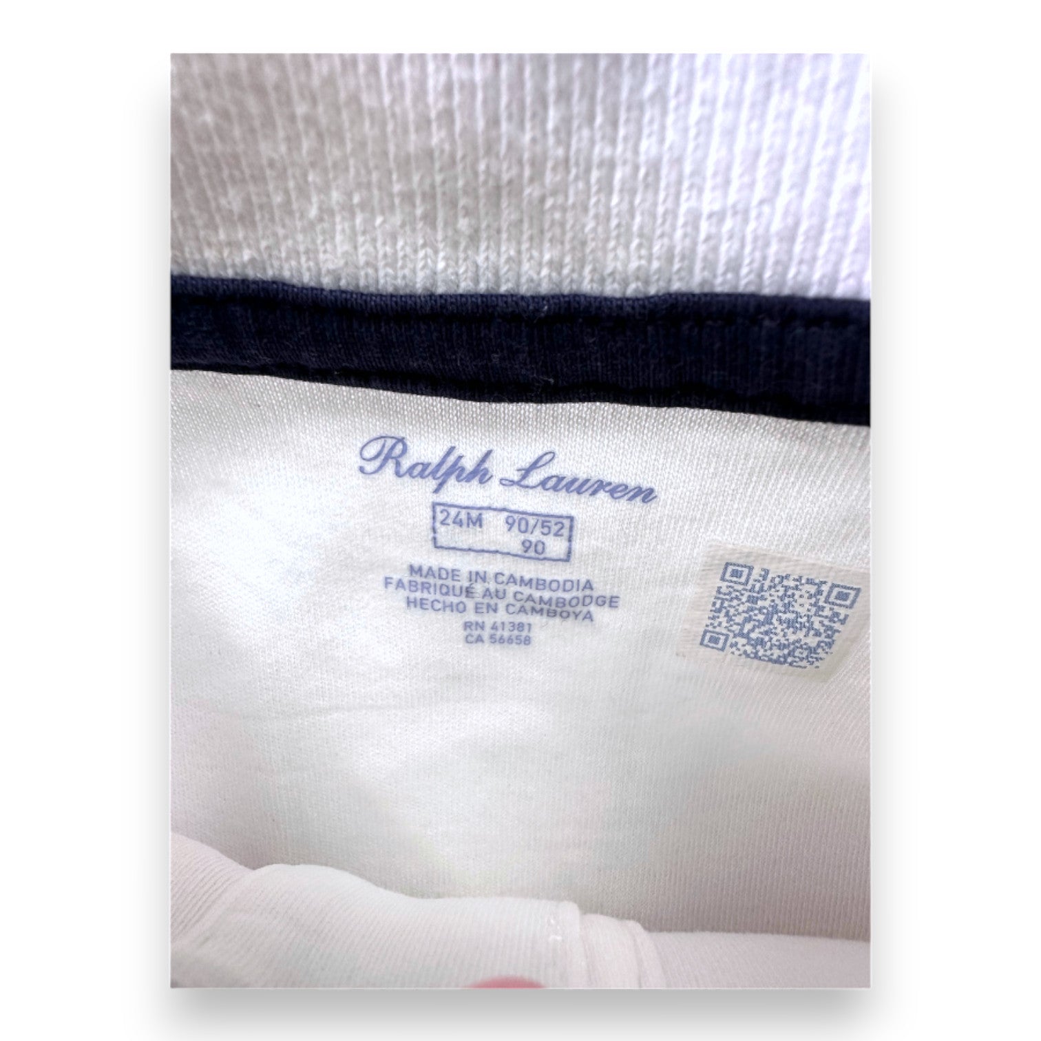 RALPH LAUREN - White short-sleeved polo bodysuit - 2 years