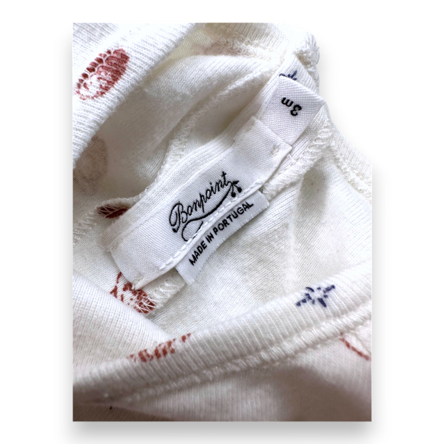 BONPOINT - Weißer Pyjama mit Aufdrucken - 3 Monate