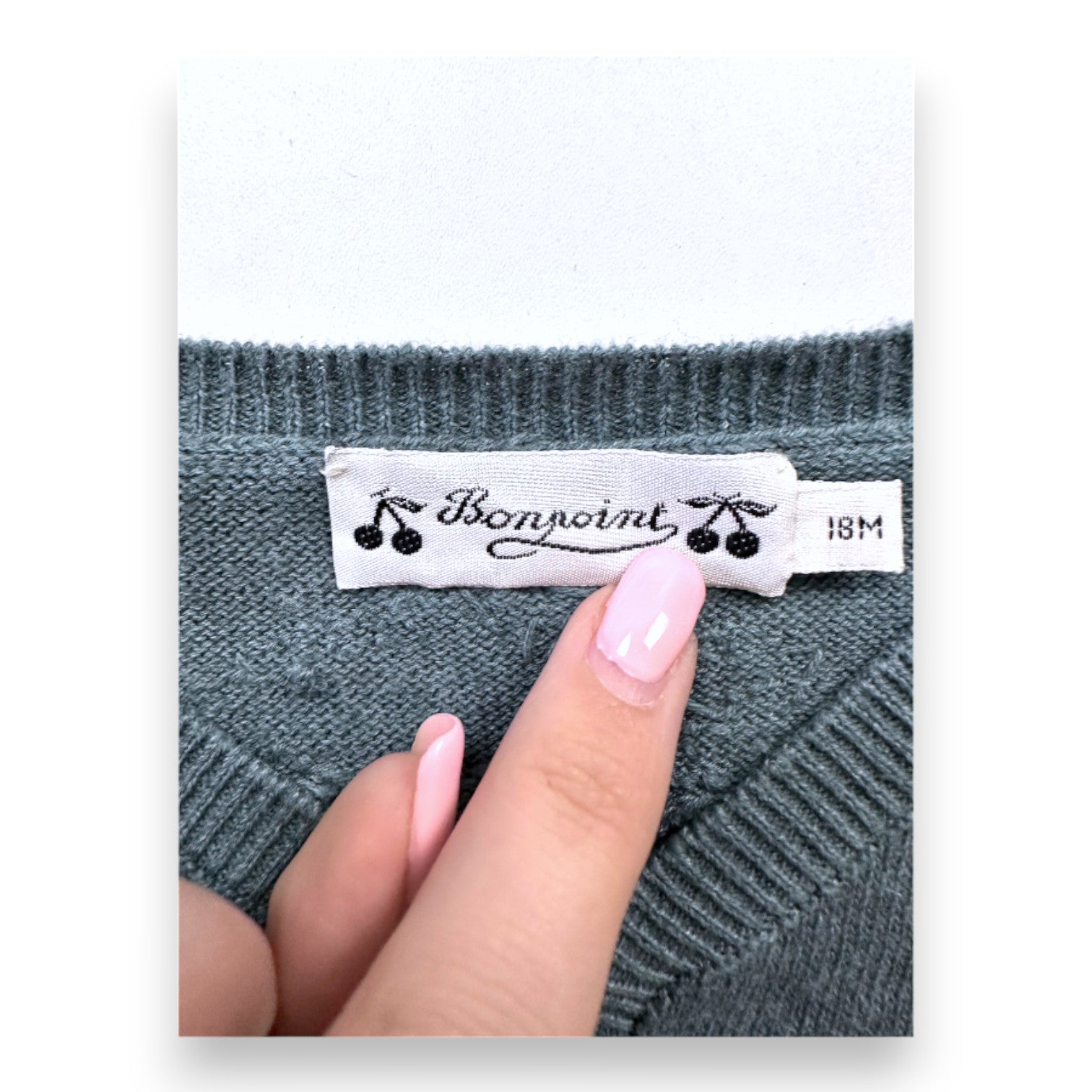 BONPOINT - Green linen cardigan - 18 months