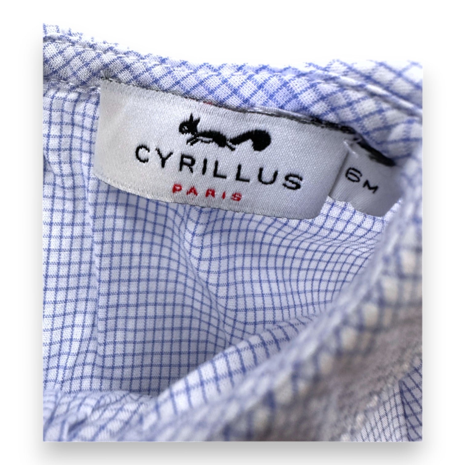 CYRILLUS - White and blue checked shirt - 6 months