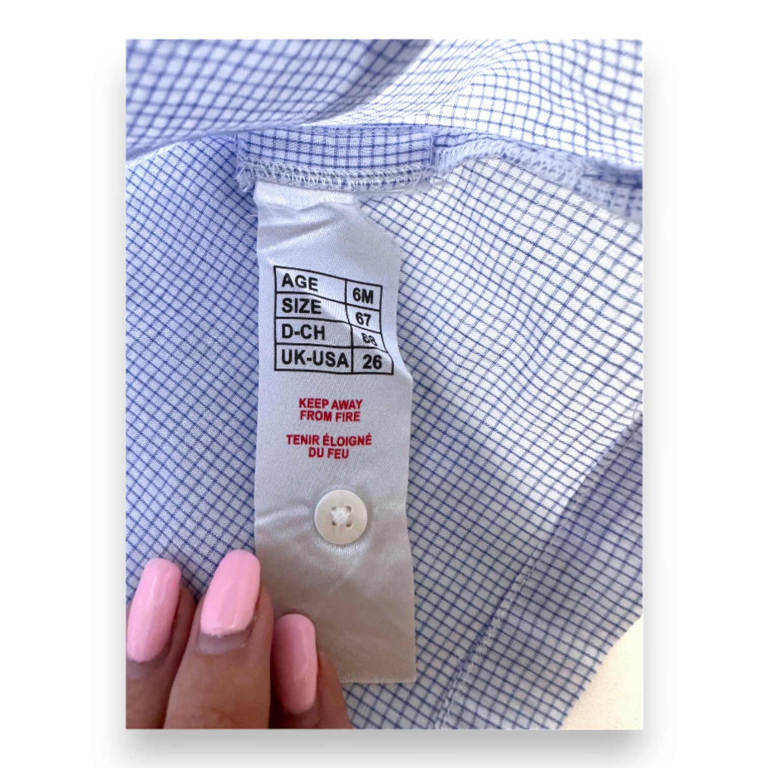 CYRILLUS - White and blue checked shirt - 6 months