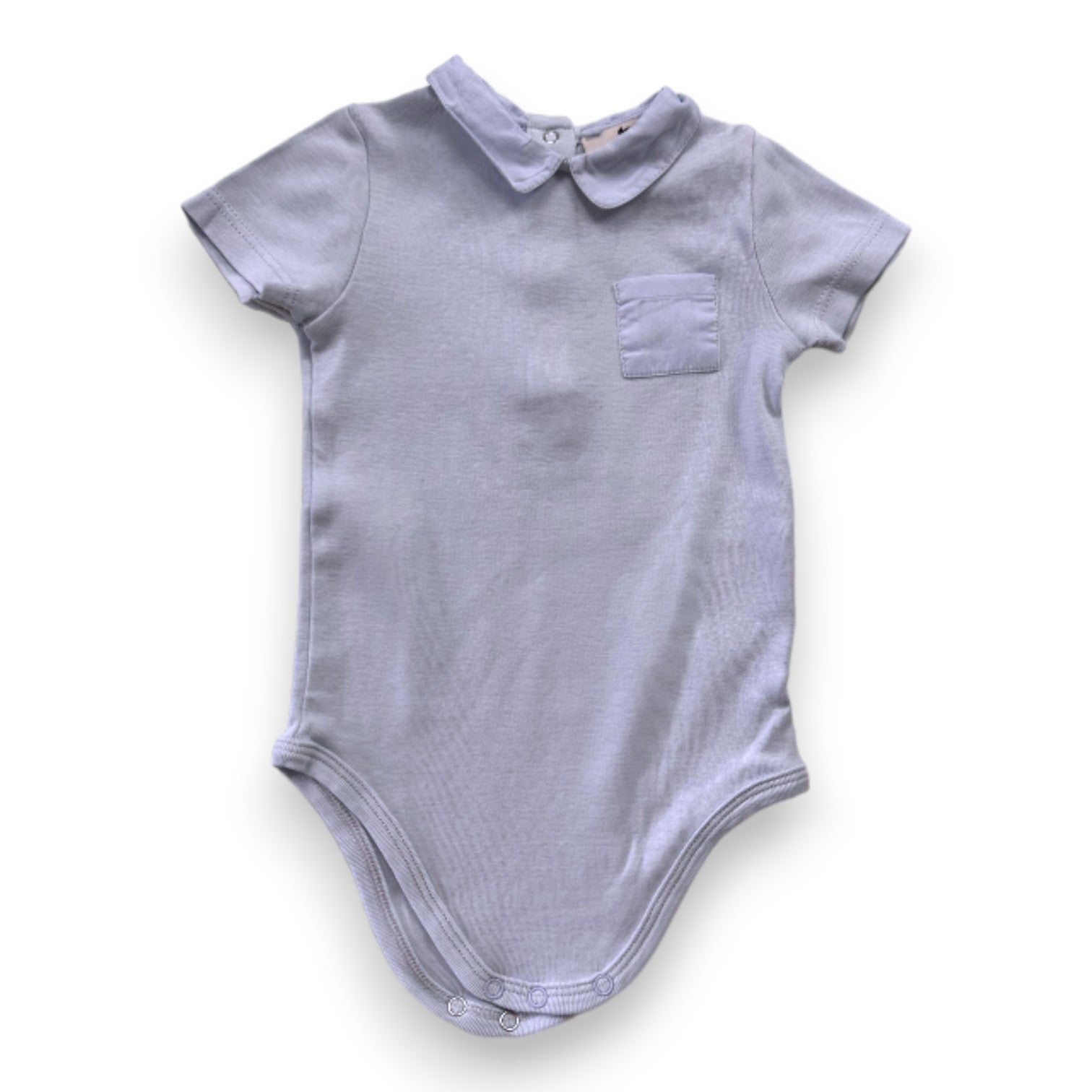 CYRILLUS - Blue short-sleeved bodysuit - 6 months