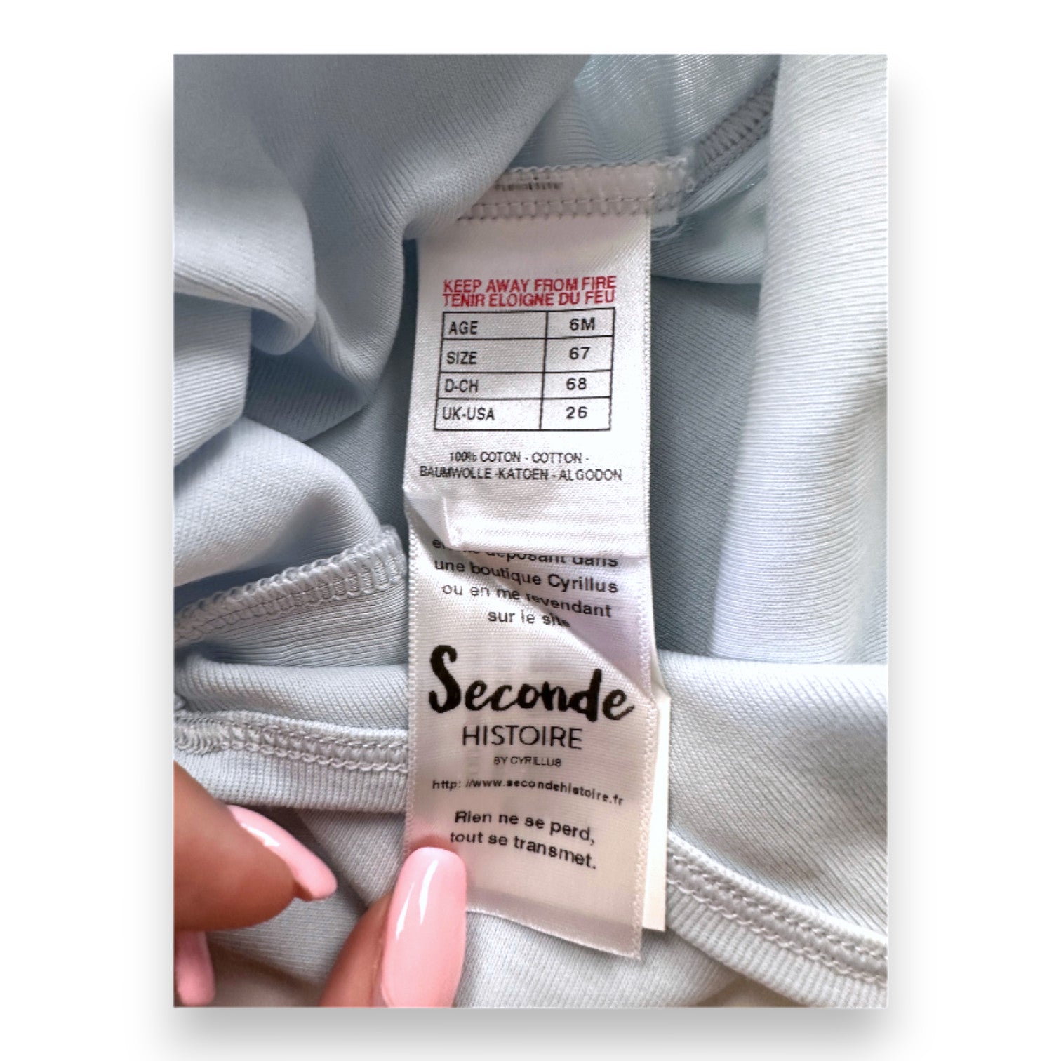 CYRILLUS - Blue short-sleeved bodysuit - 6 months