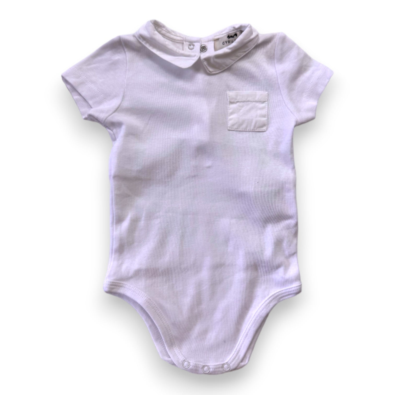 CYRILLUS - White short-sleeved bodysuit - 6 months