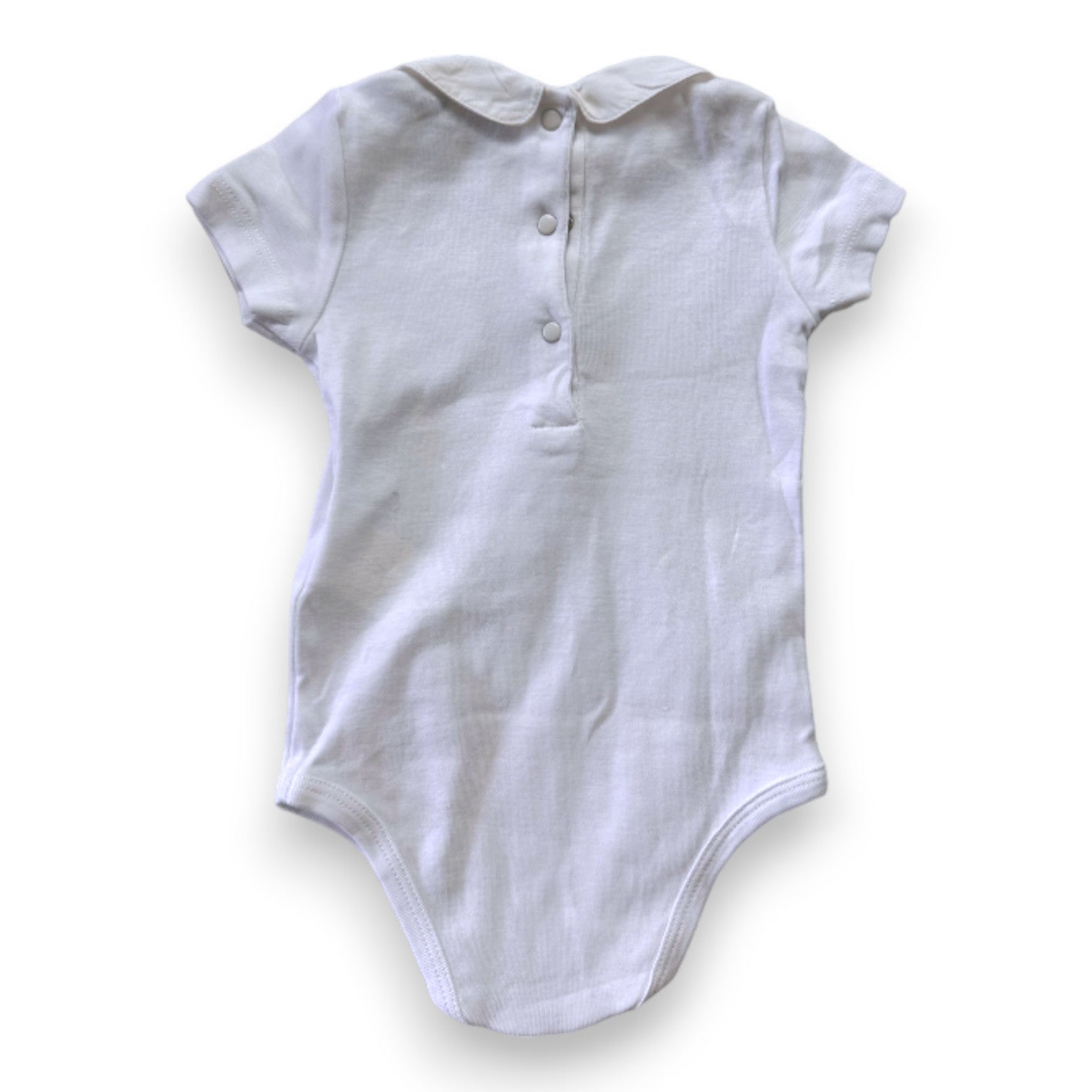 CYRILLUS - White short-sleeved bodysuit - 6 months