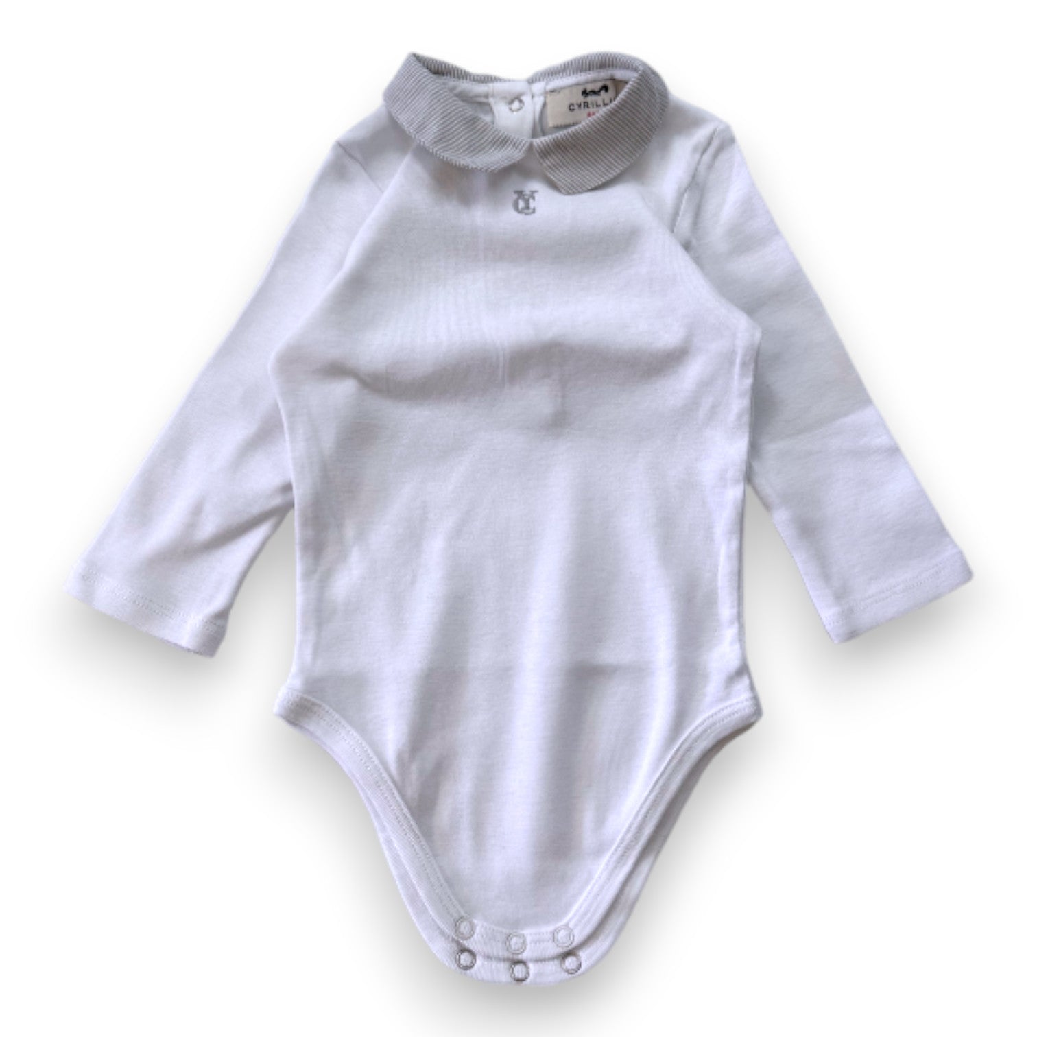 CYRILLUS - White long-sleeved bodysuit - 6 months