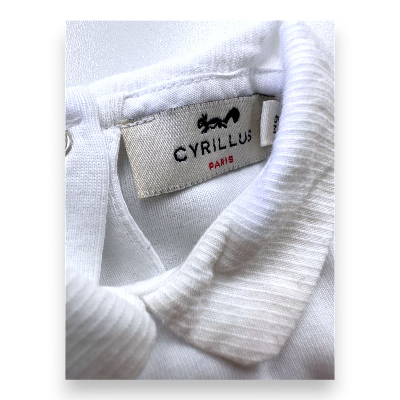 CYRILLUS - White long-sleeved bodysuit - 6 months