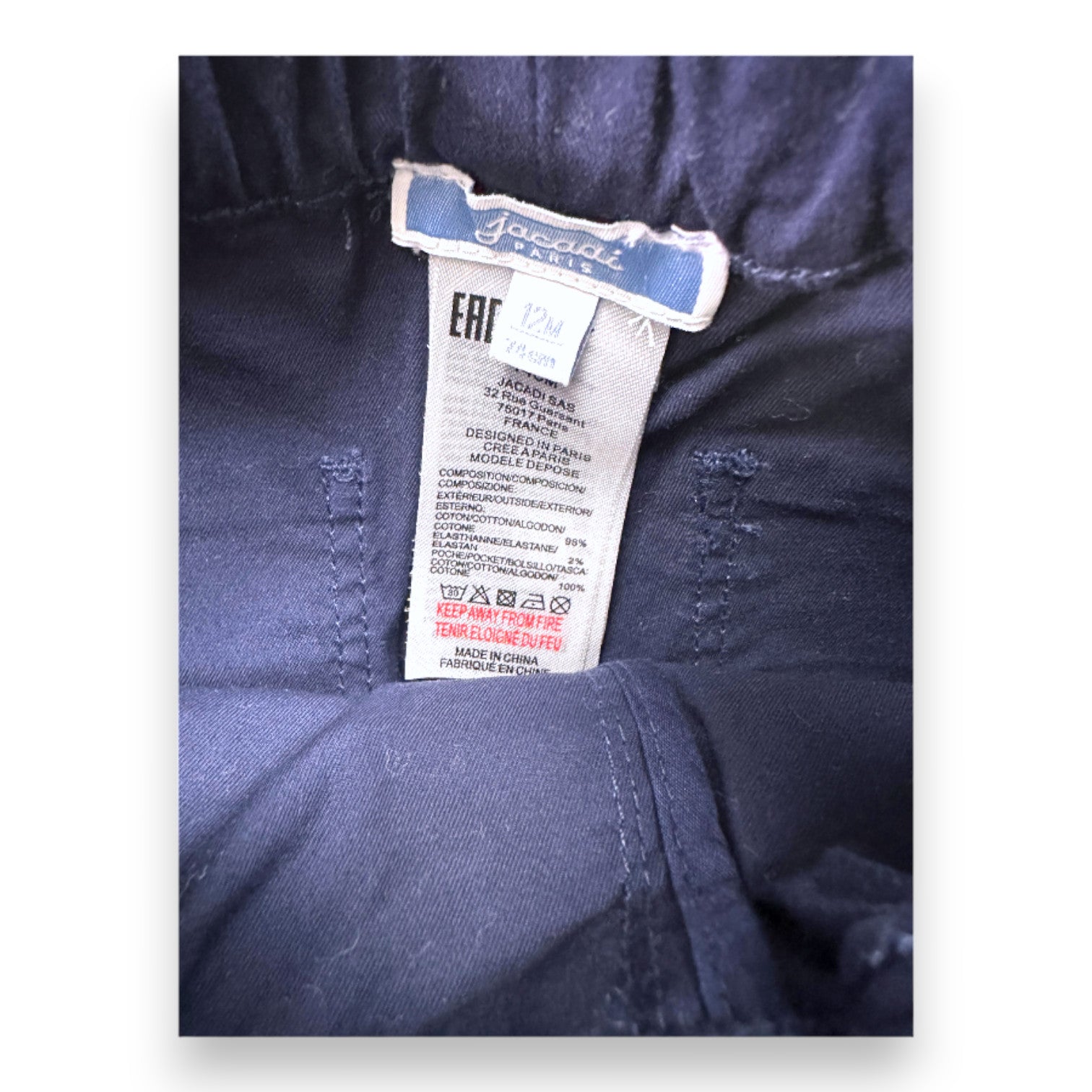 JACADI - Marineblaue Hose - 12 Monate