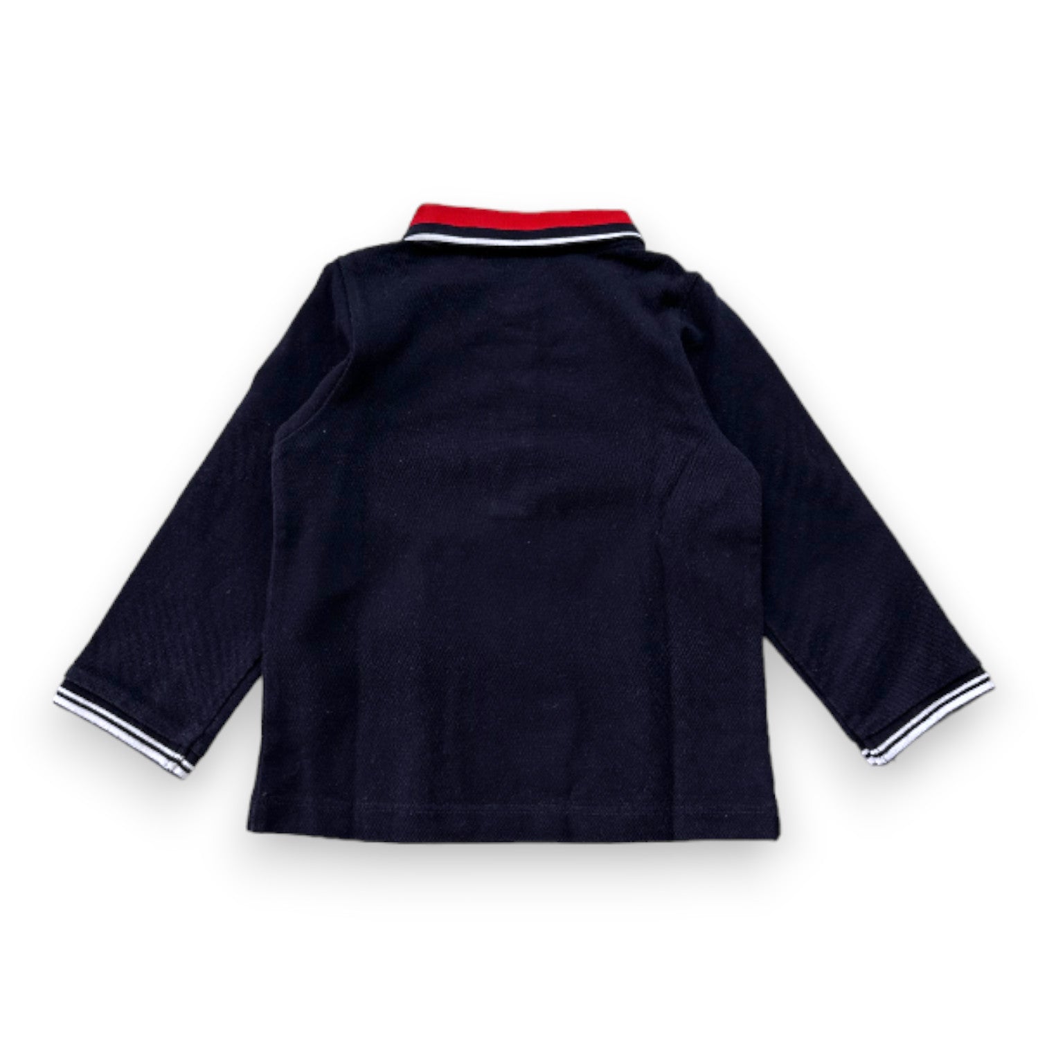 JACADI - Marineblaues Langarm-Poloshirt - 2 Jahre