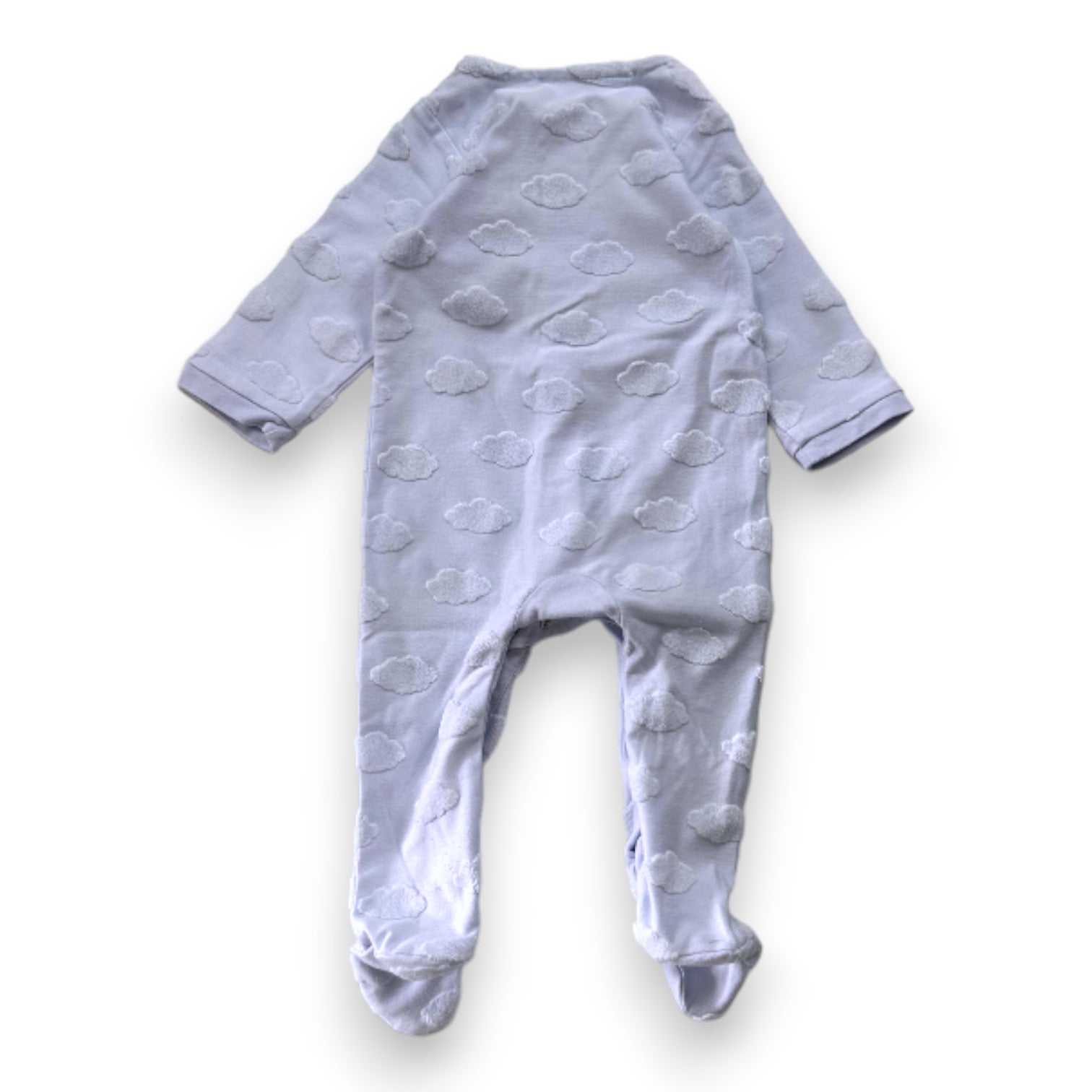 JACADI - Blauer Pyjama mit gestickten Wolken - 6 Monate