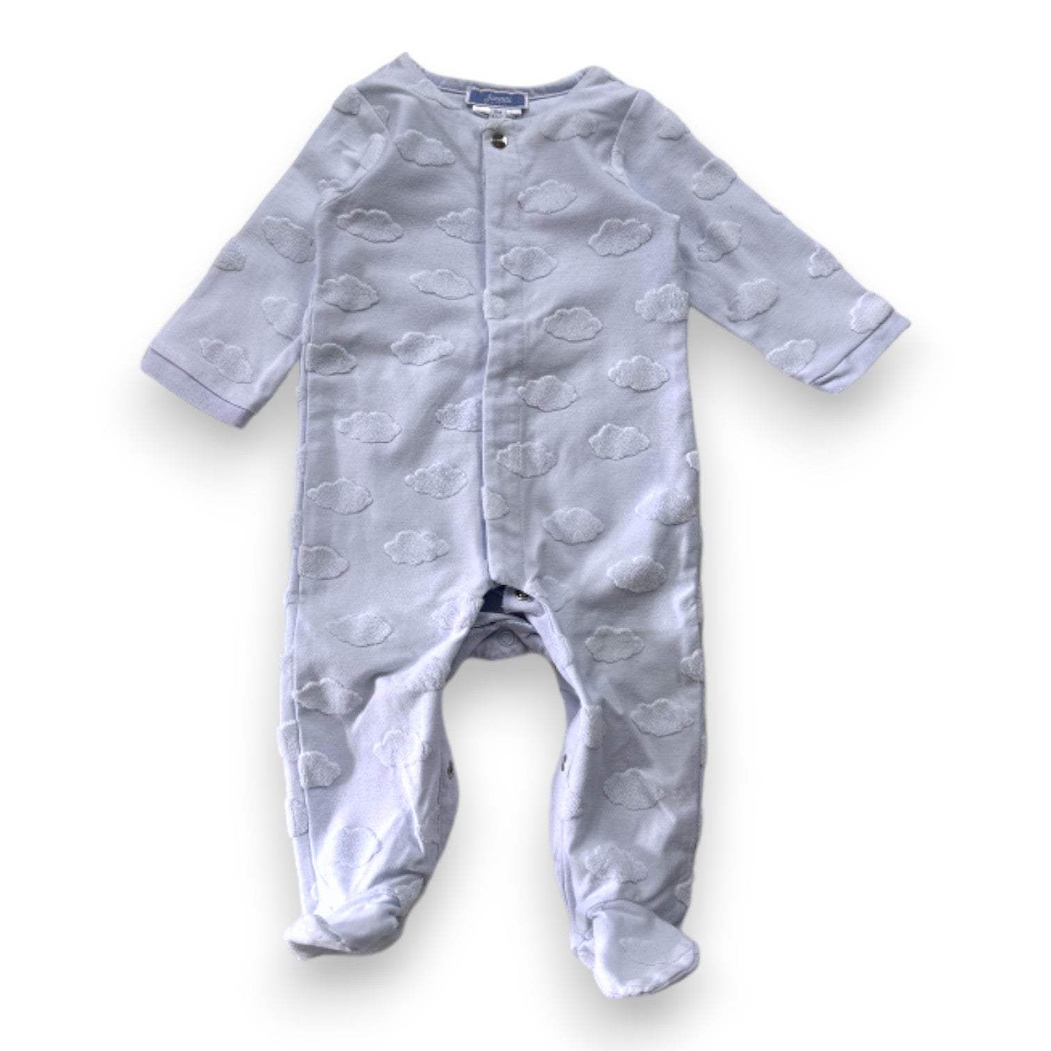 JACADI - Blauer Pyjama mit gestickten Wolken - 6 Monate