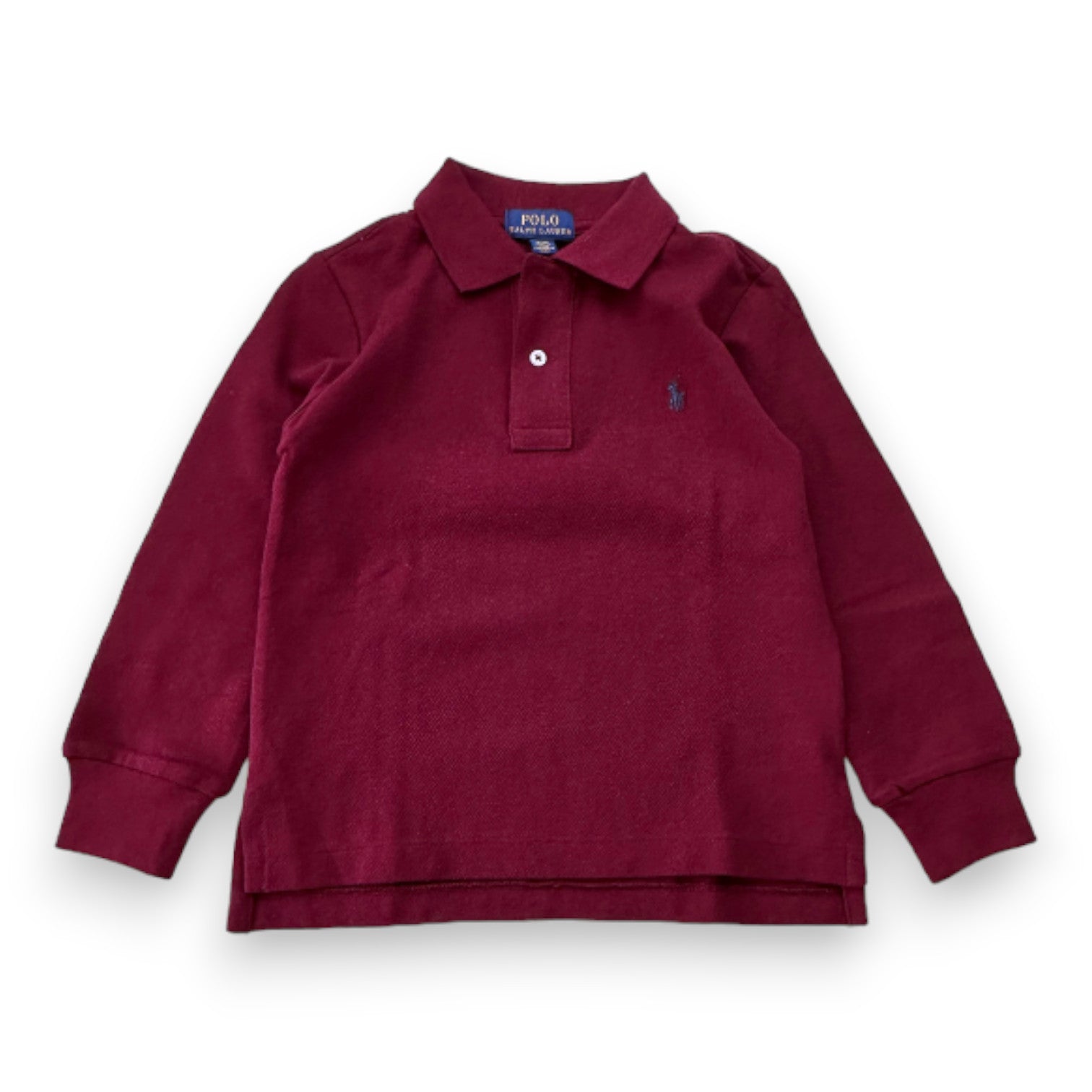 RALPH LAUREN - Burgundy long-sleeved polo shirt - 3 years