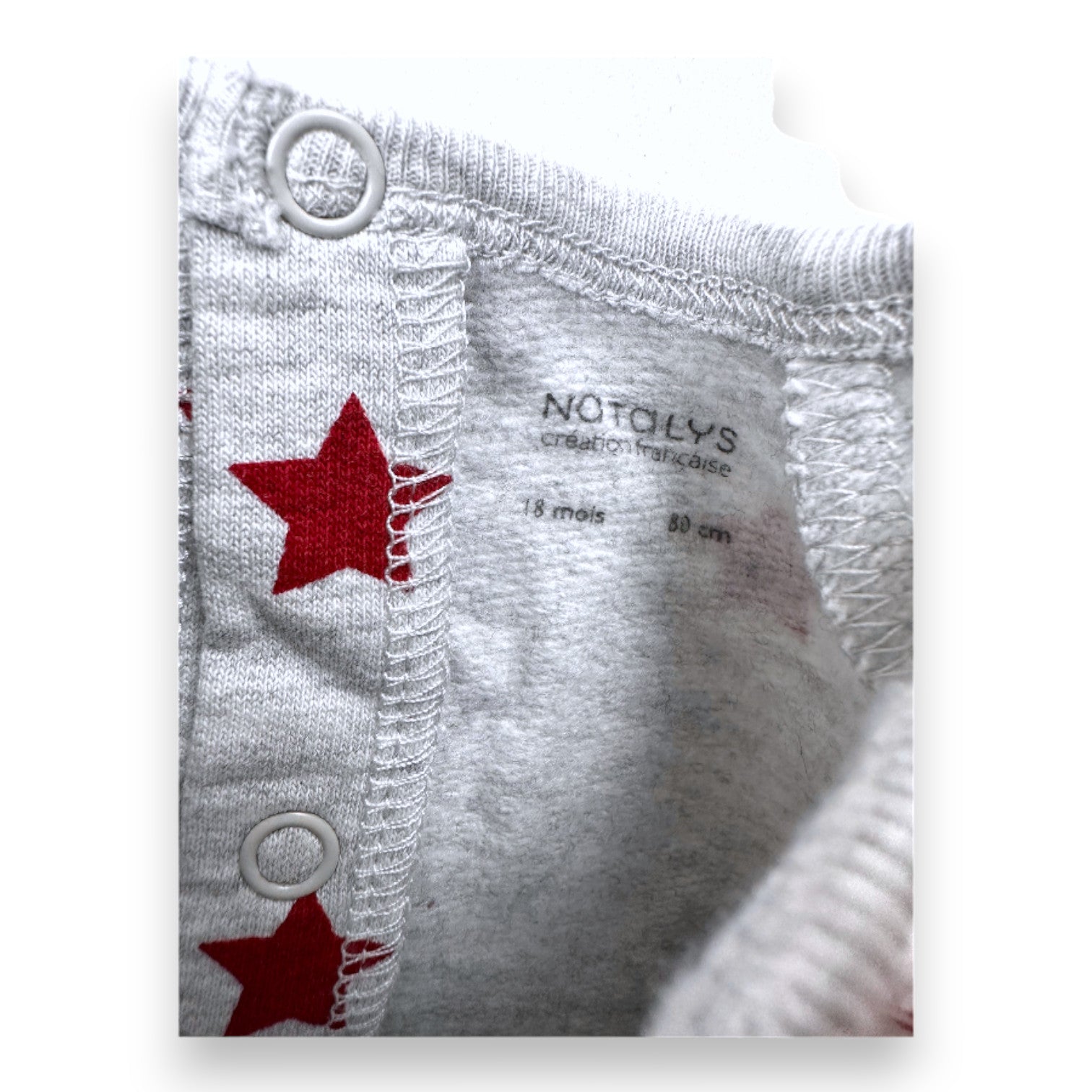 NATALYS - Grey jumpsuit with red stars - 18 months