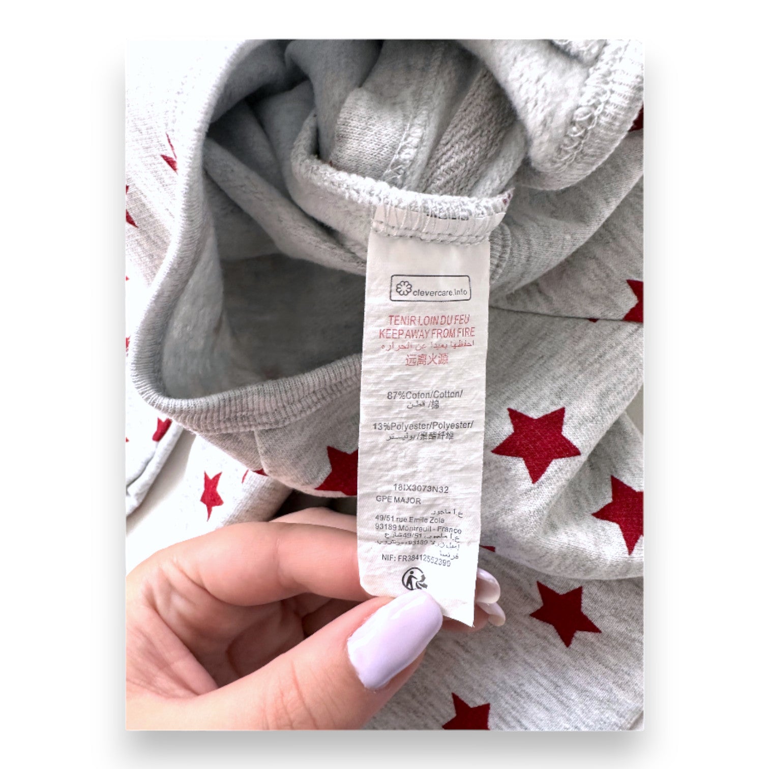 NATALYS - Grey jumpsuit with red stars - 18 months