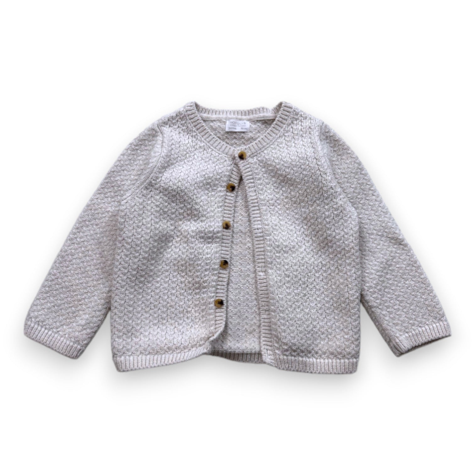 Natalys - White knit-effect cardigan - 2 years