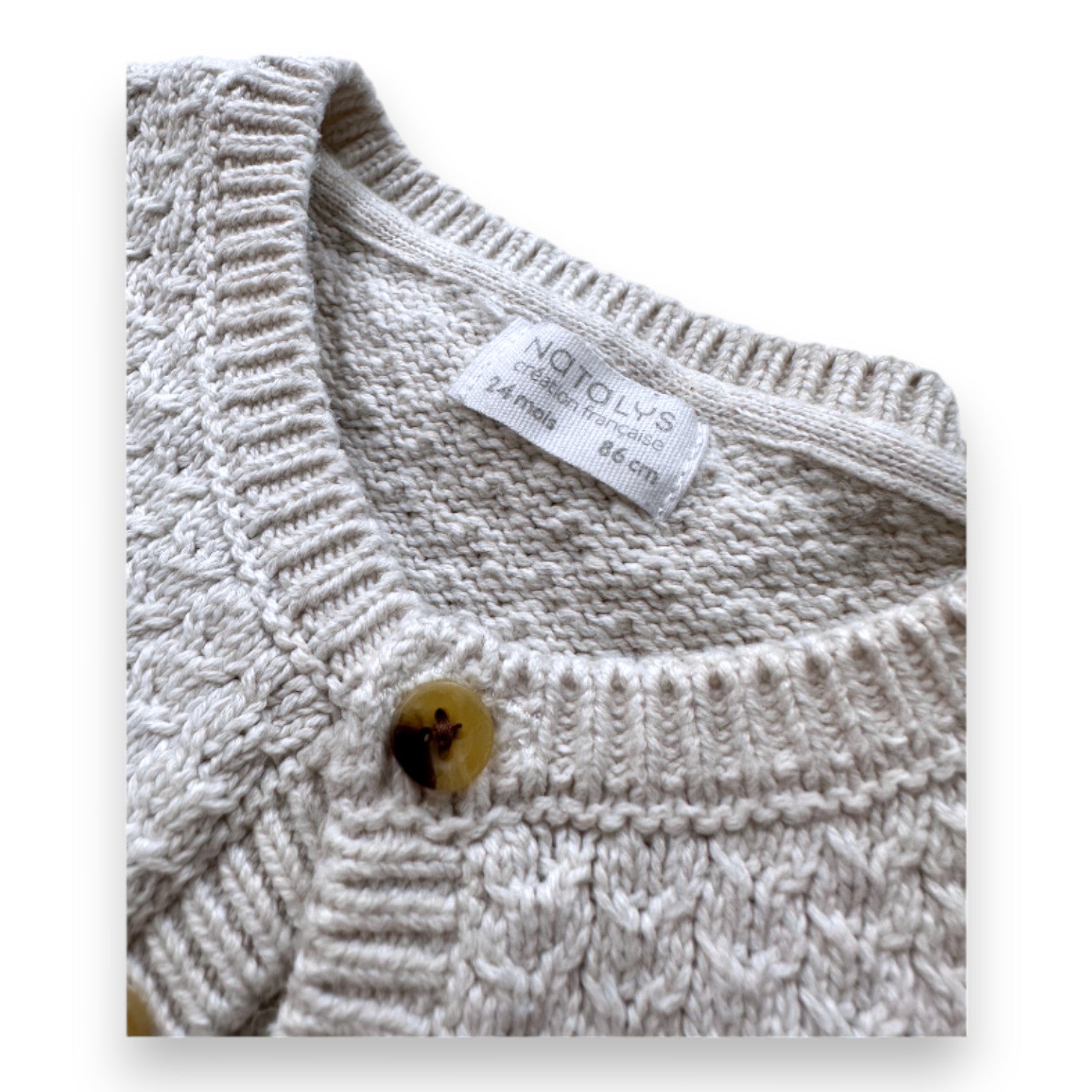 Natalys - White knit-effect cardigan - 2 years