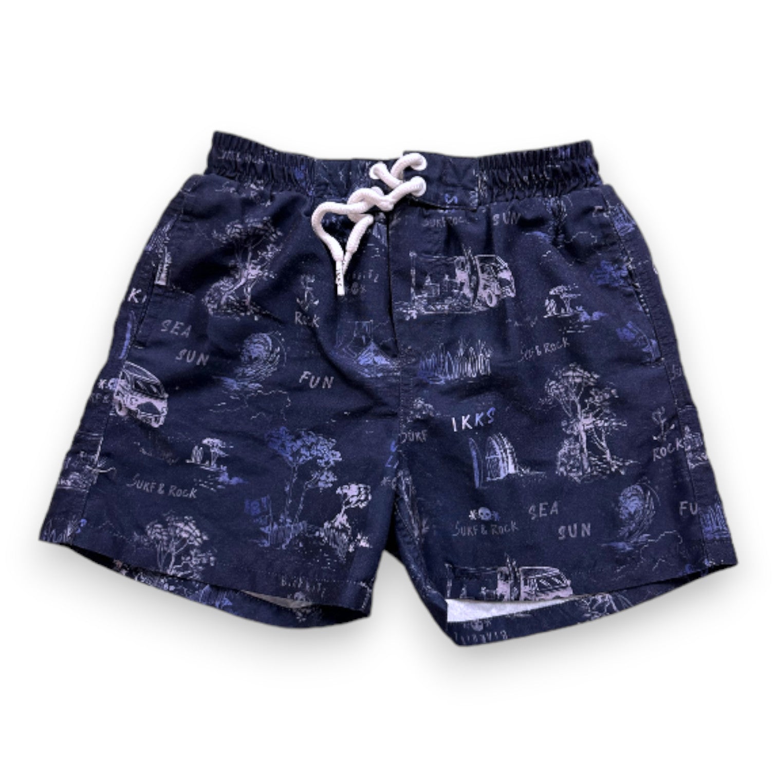 IKKS - Blue swim shorts with prints - 6 years