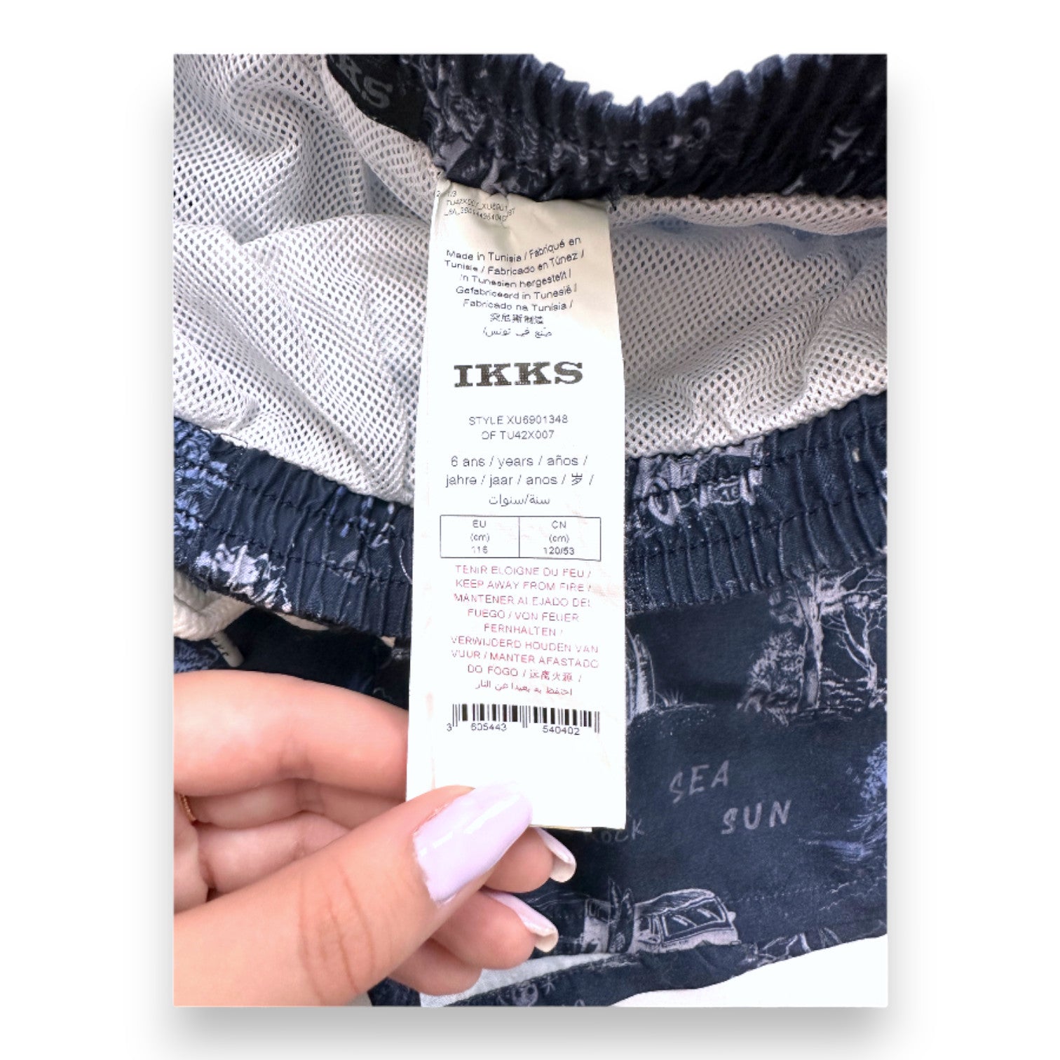 IKKS - Blue swim shorts with prints - 6 years