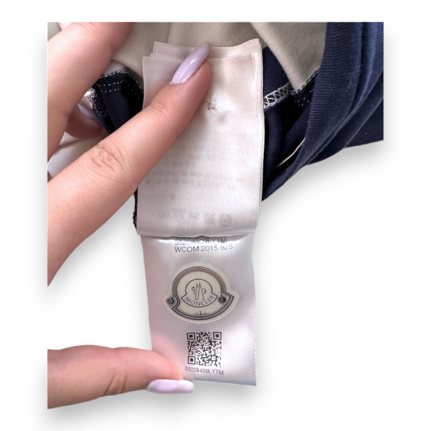 MONCLER - Blue and white jumpsuit with print - 3 months