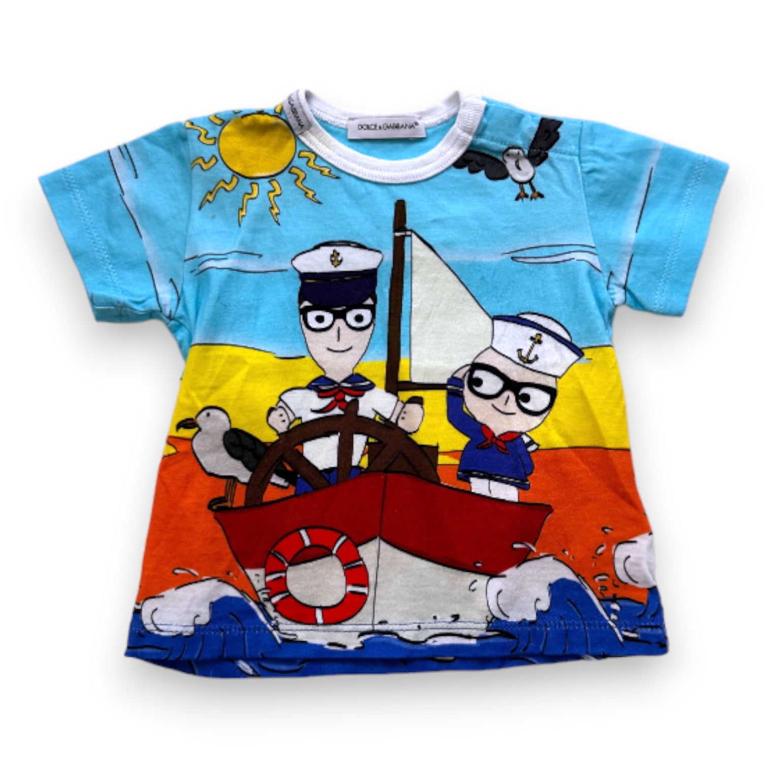 DOLCE & GABBANA - Multicolored T-shirt with prints - 6 months