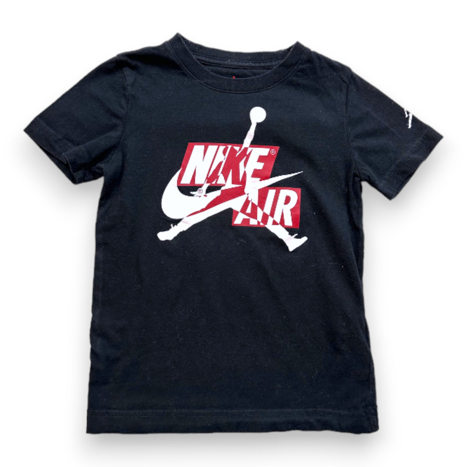 JORDAN - Black short-sleeved t-shirt with print - 4 years